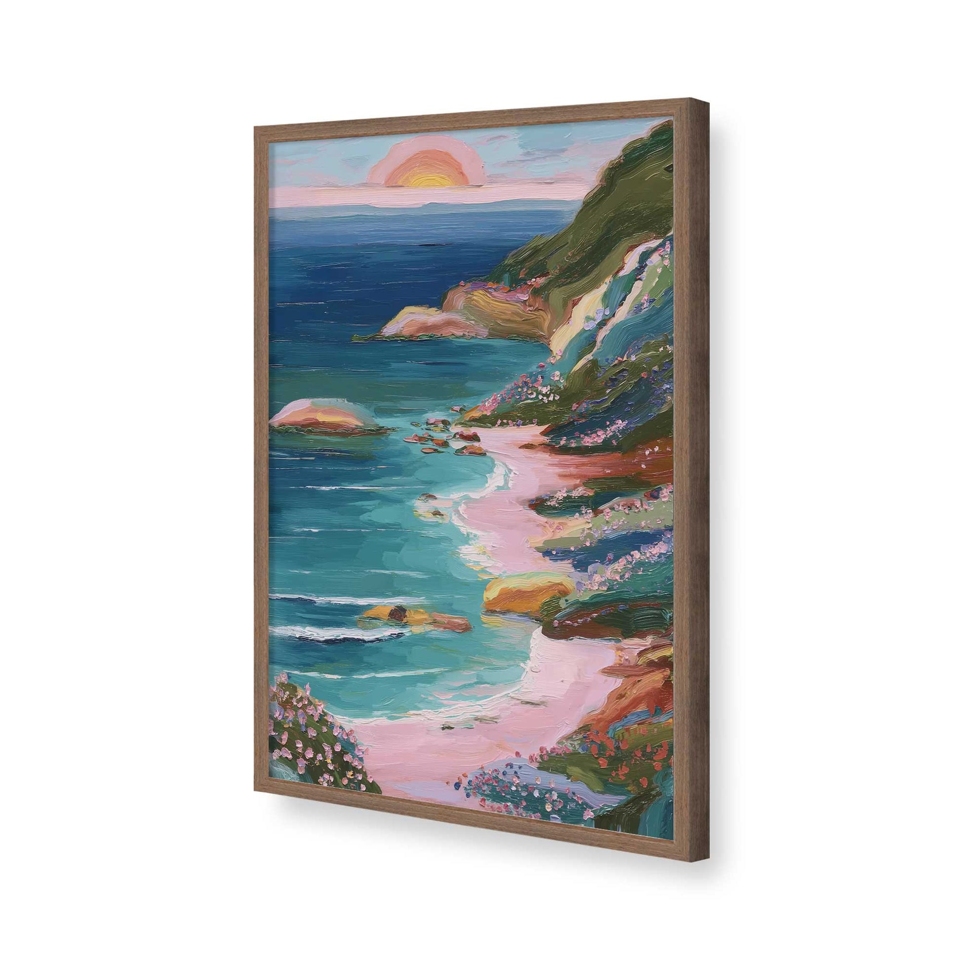 [Color:Walnut], Picture of art in a Walnut frame of the corner
