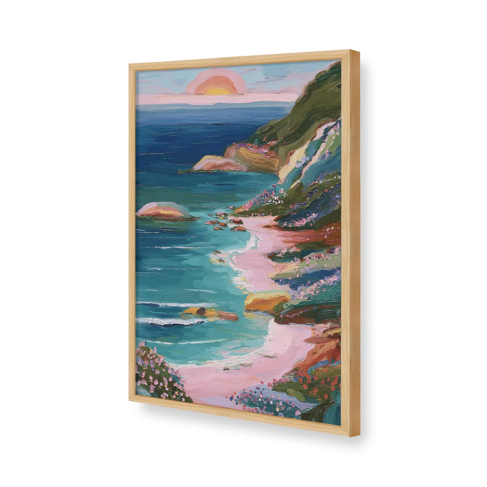 [Color:American Maple], Picture of art in a American Maple frame of the corner
