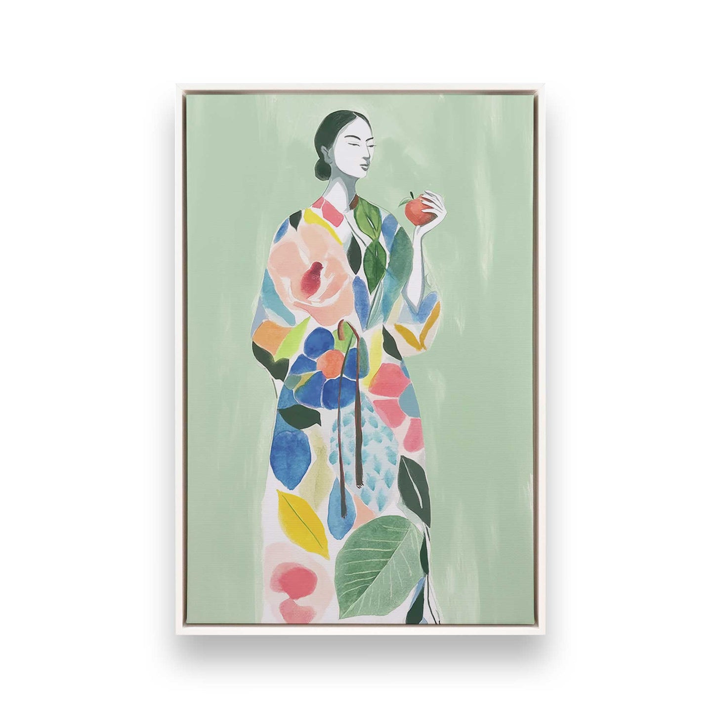 [Color:Opaque White], Picture of art in a White frame