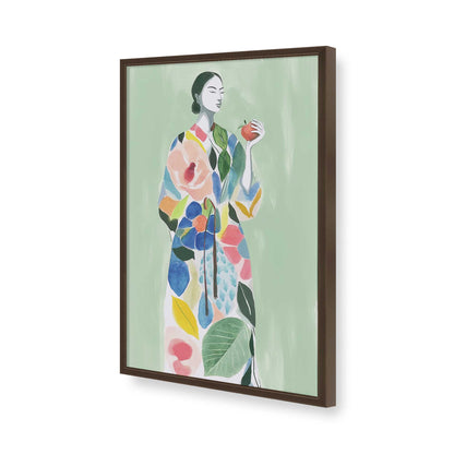 [Color:Brown], Picture of art in a Brown frame of the corner