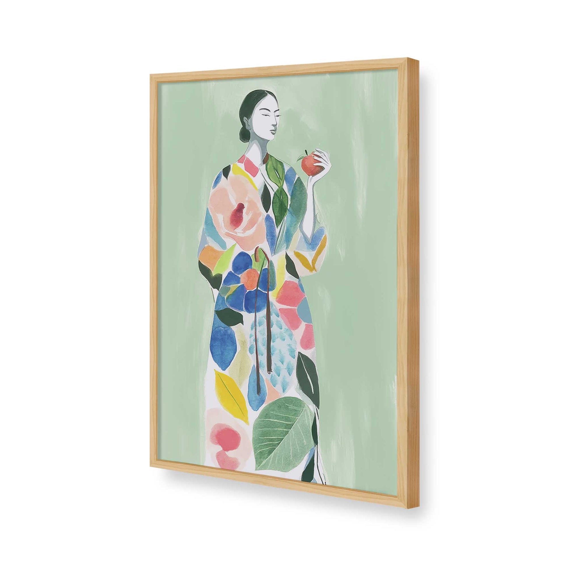 [Color:American Maple], Picture of art in a American Maple frame of the corner