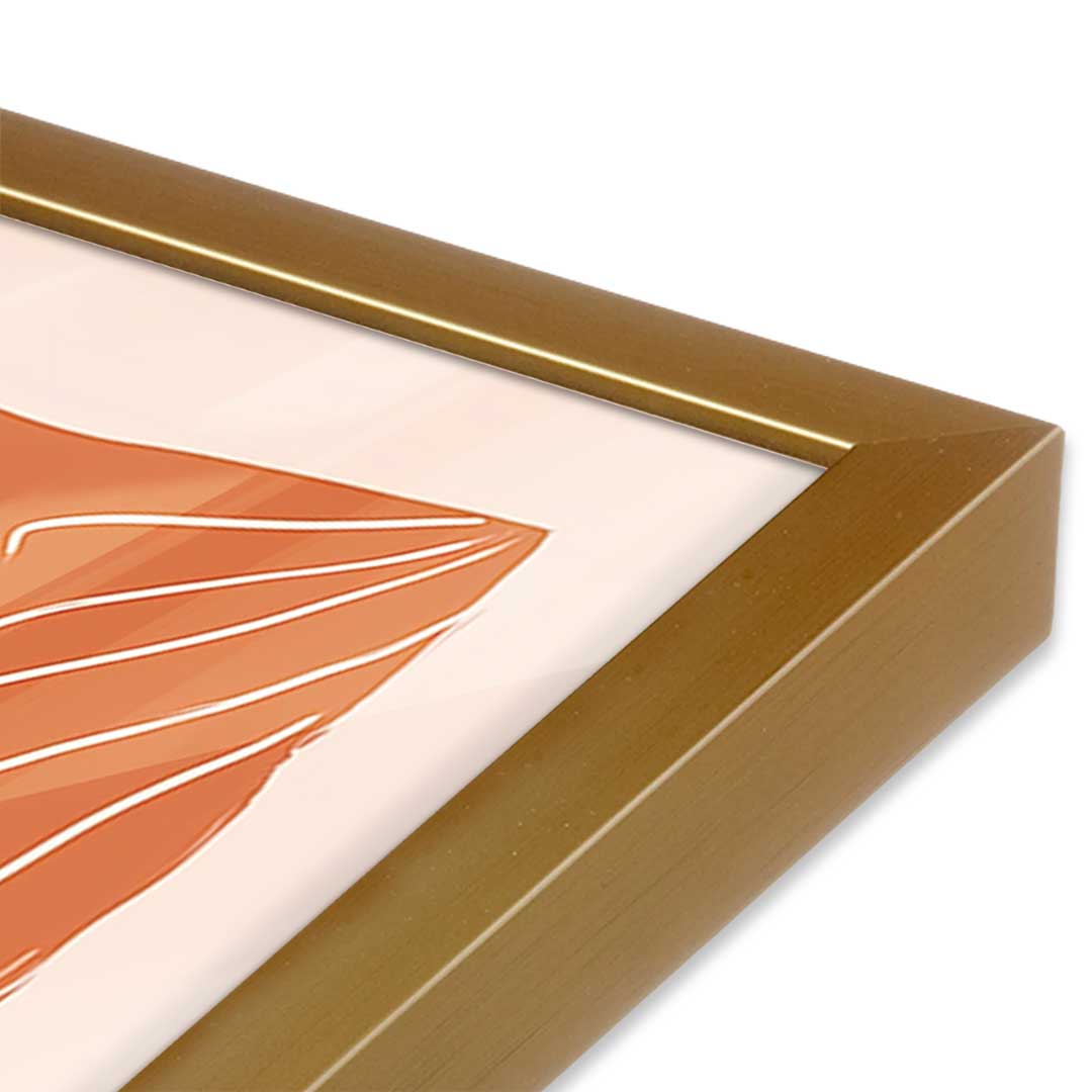[Color:Polished Gold], Picture of art in a Polished Gold frame at an angle
