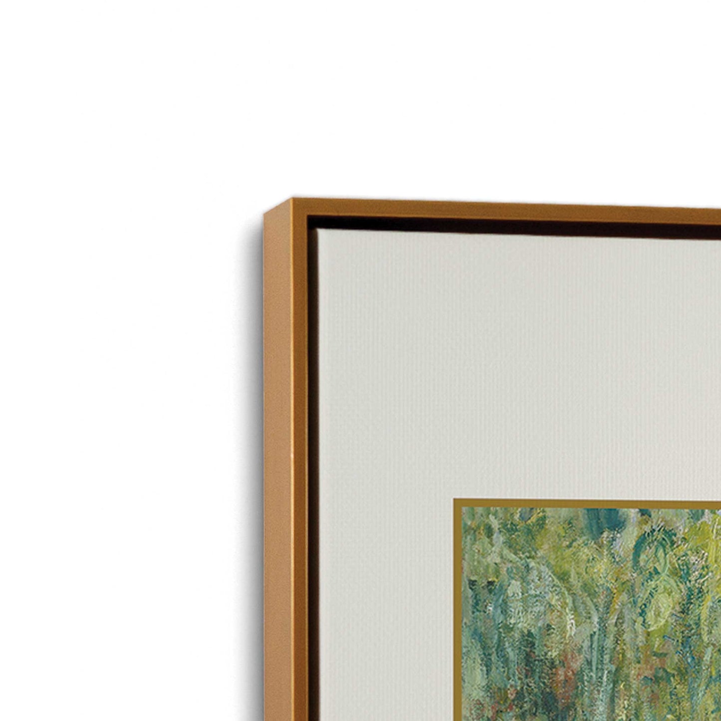 [Color:Polished Gold], Picture of art in a Polished Gold frame at an angle