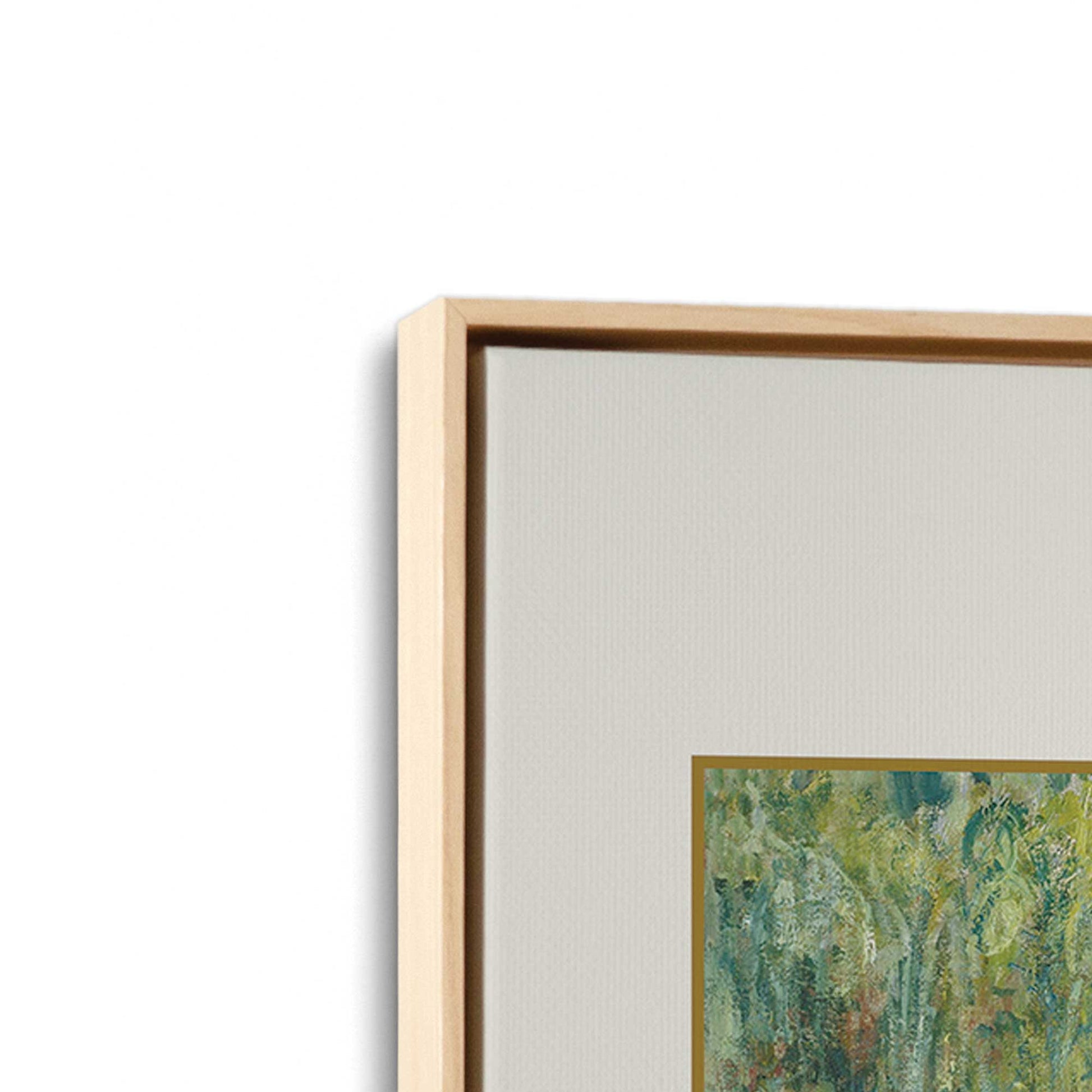 [Color:American Maple], Picture of art in a American Maple frame at an angle