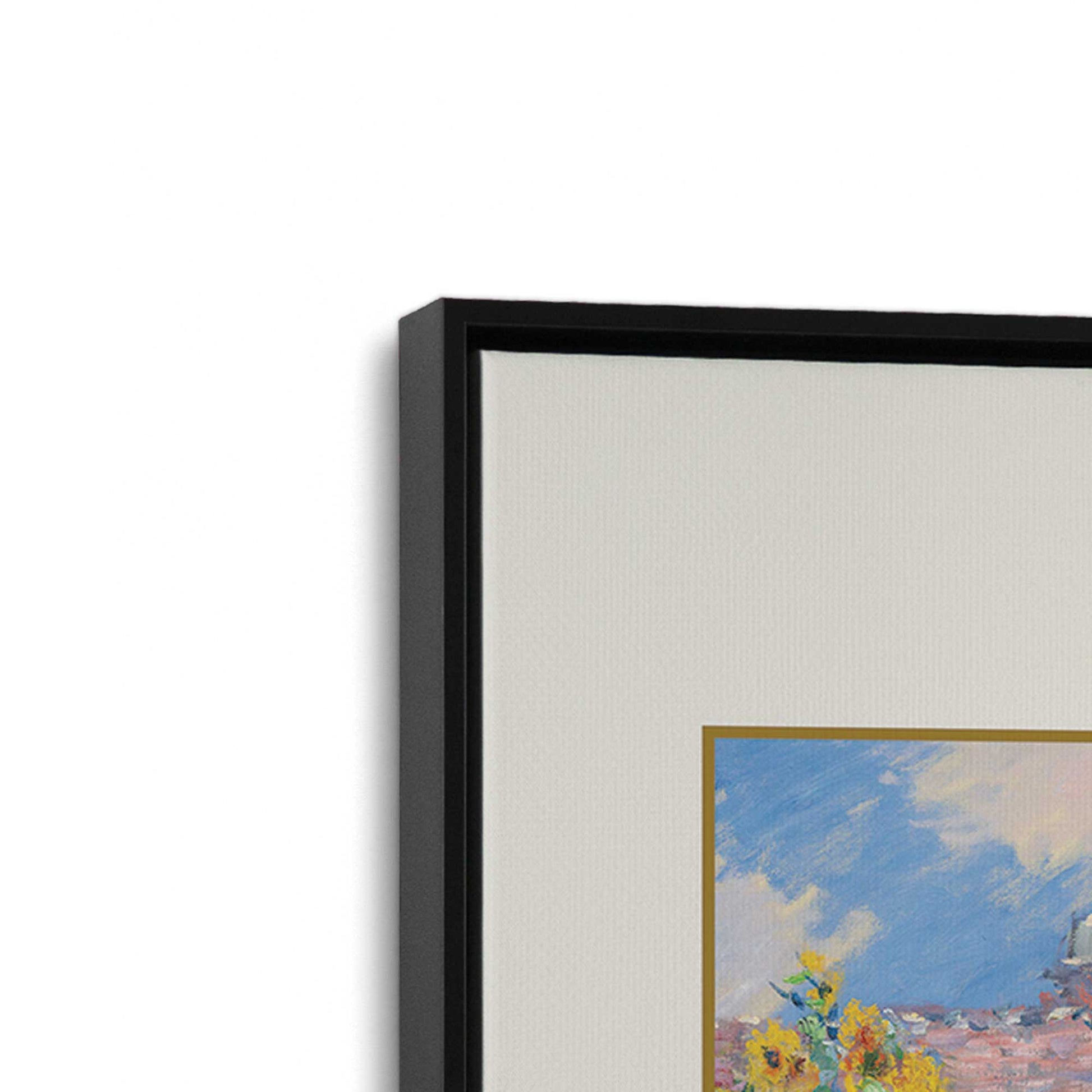 [Color:Satin Black], Picture of art in a Satin Black frame at an angle