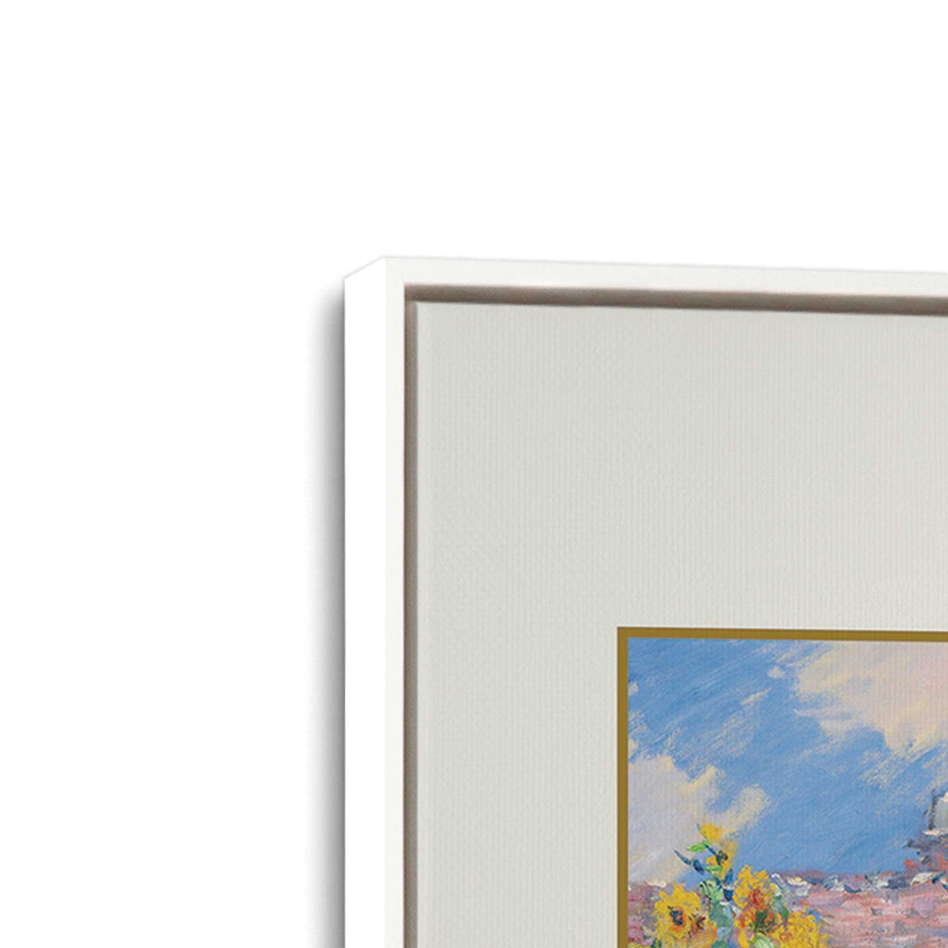 [Color:Opaque White], Picture of art in a White frame at an angle