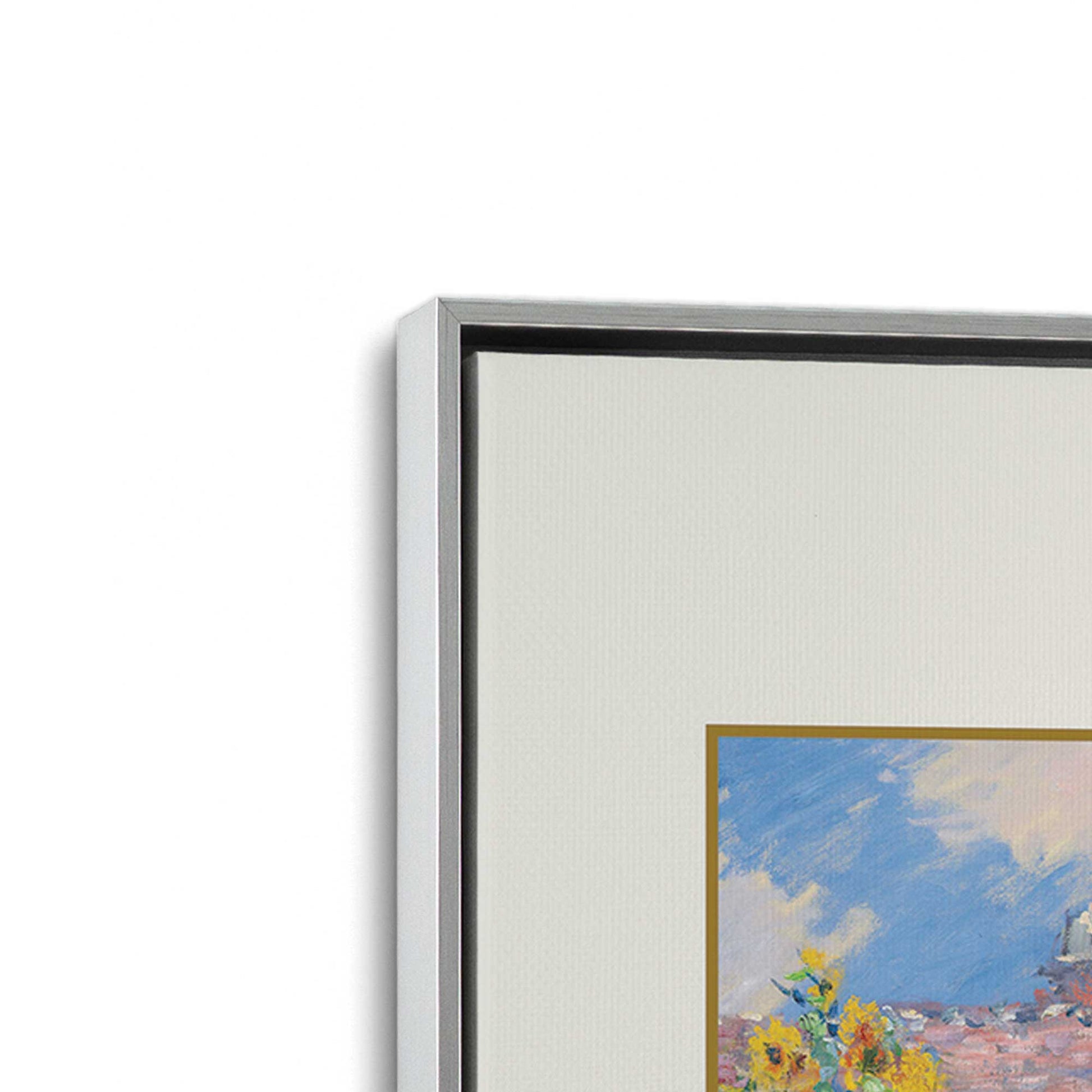 [Color:Polished Chrome], Picture of art in a Polished Chrome frame at an angle