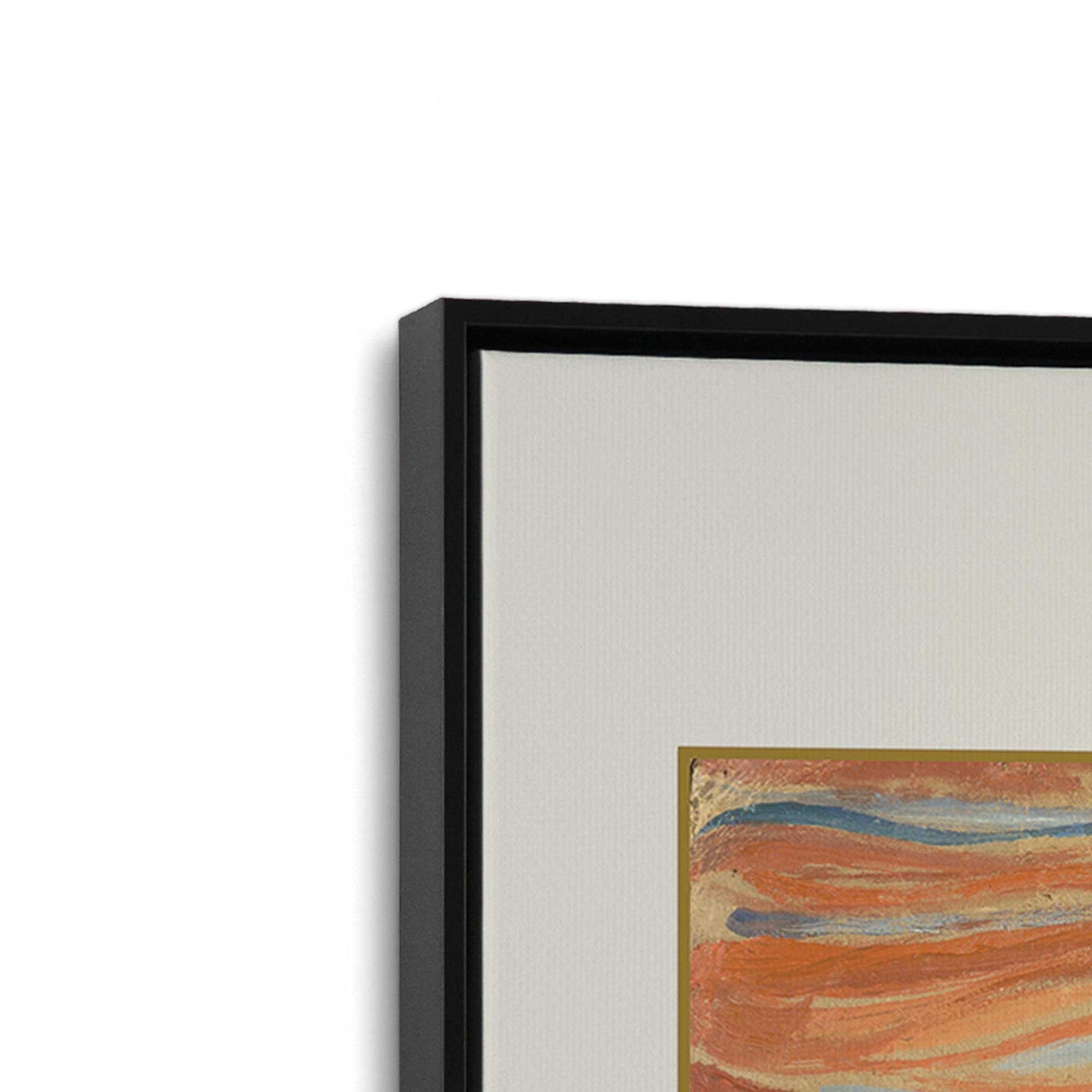 [Color:Satin Black], Picture of art in a Satin Black frame at an angle