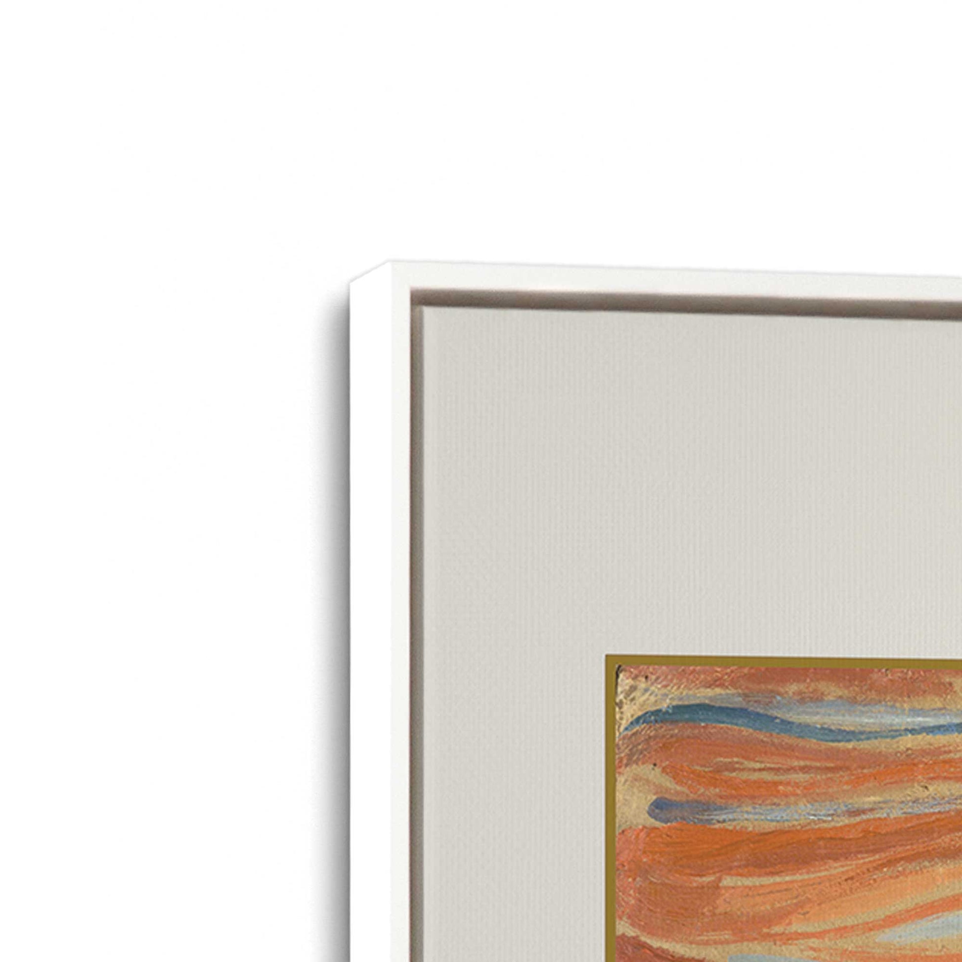 [Color:Opaque White], Picture of art in a White frame at an angle