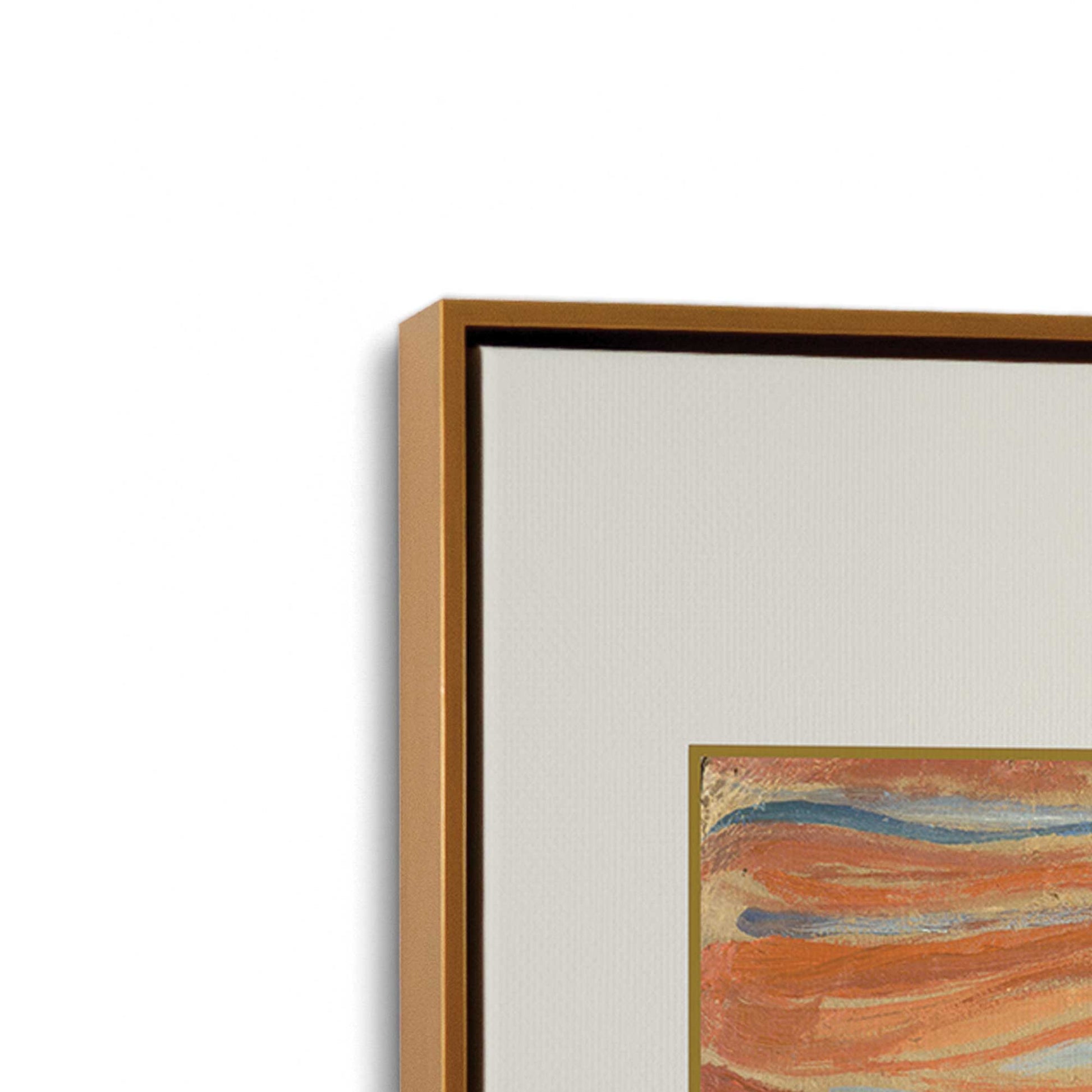 [Color:Polished Gold], Picture of art in a Polished Gold frame at an angle