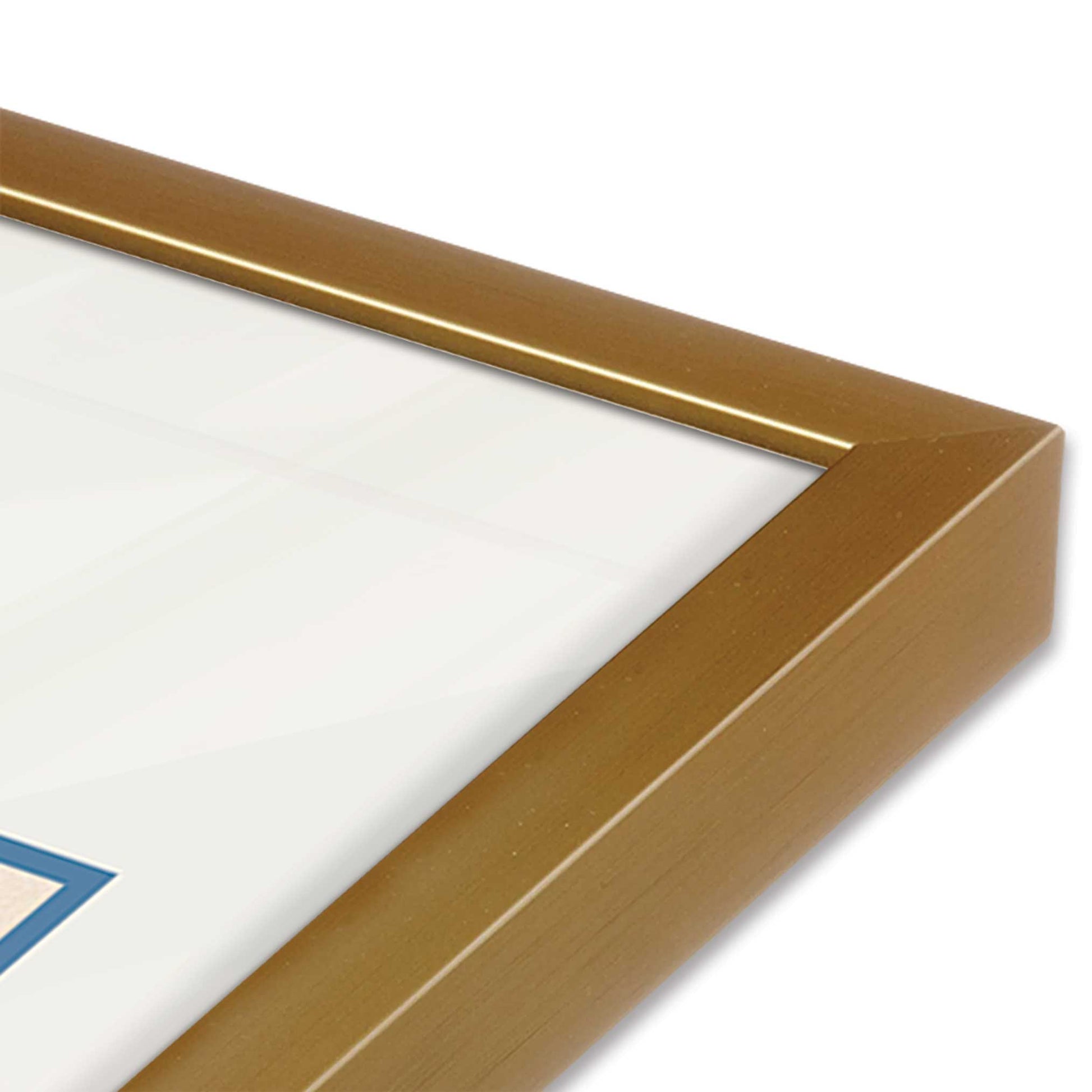 [Color:Polished Gold], Picture of art in a Polished Gold frame at an angle