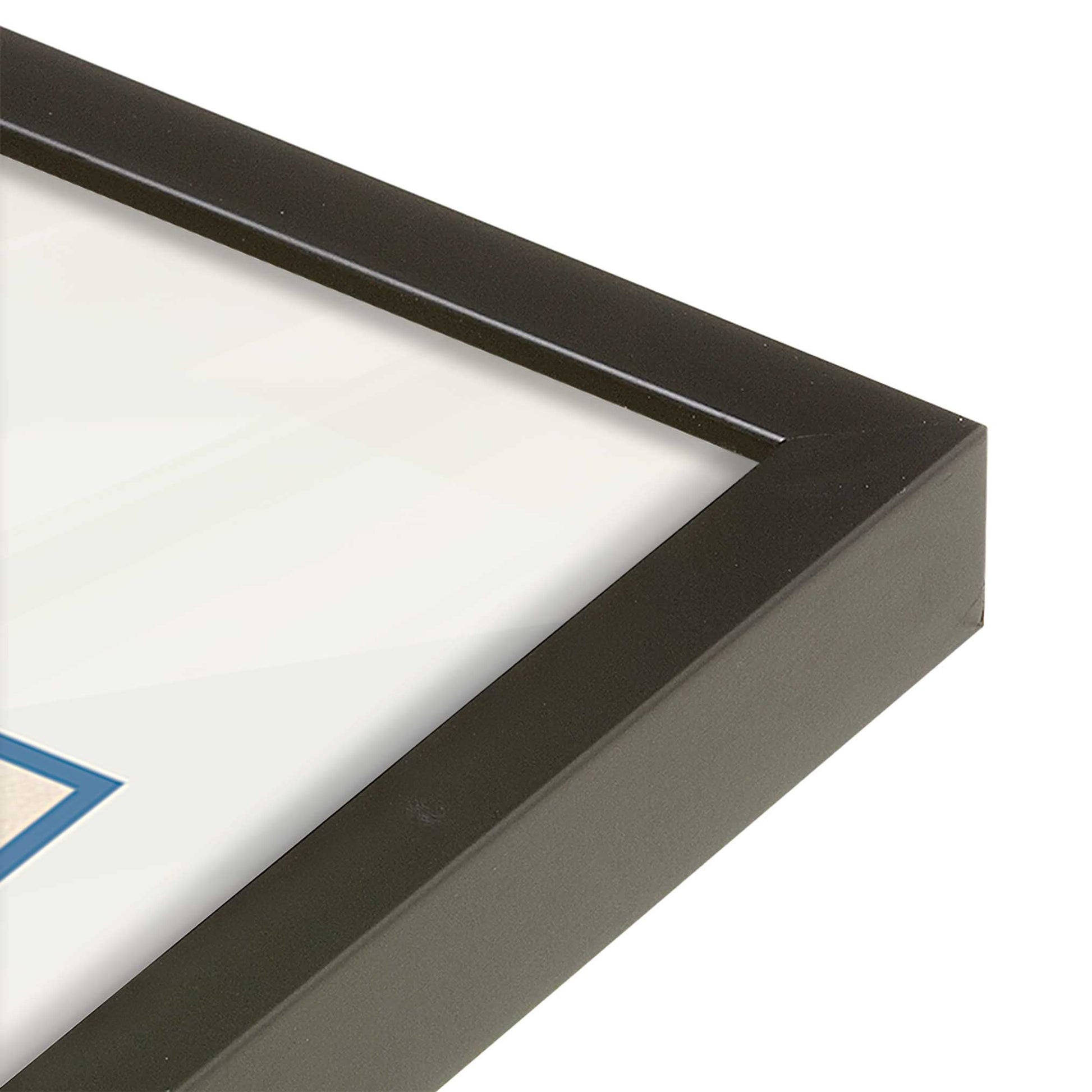 [Color:Satin Black], Picture of art in a Satin Black frame at an angle