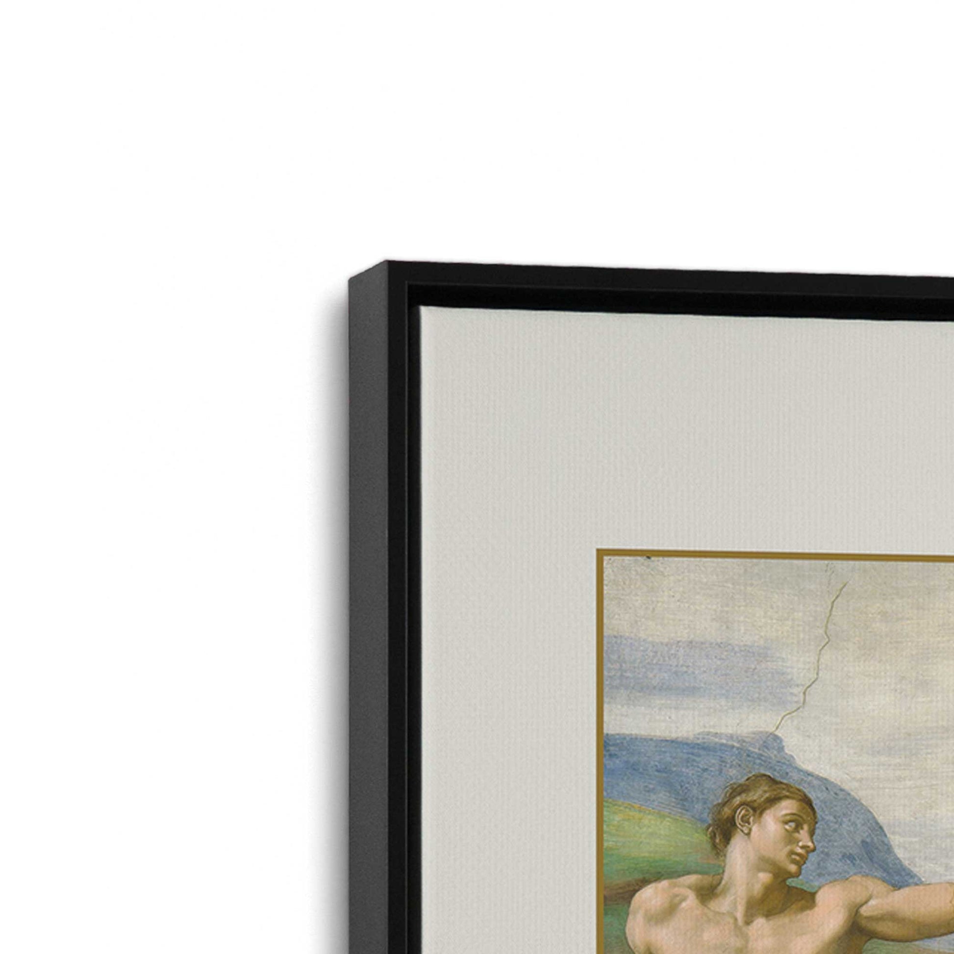 [Color:Satin Black], Picture of art in a Satin Black frame at an angle