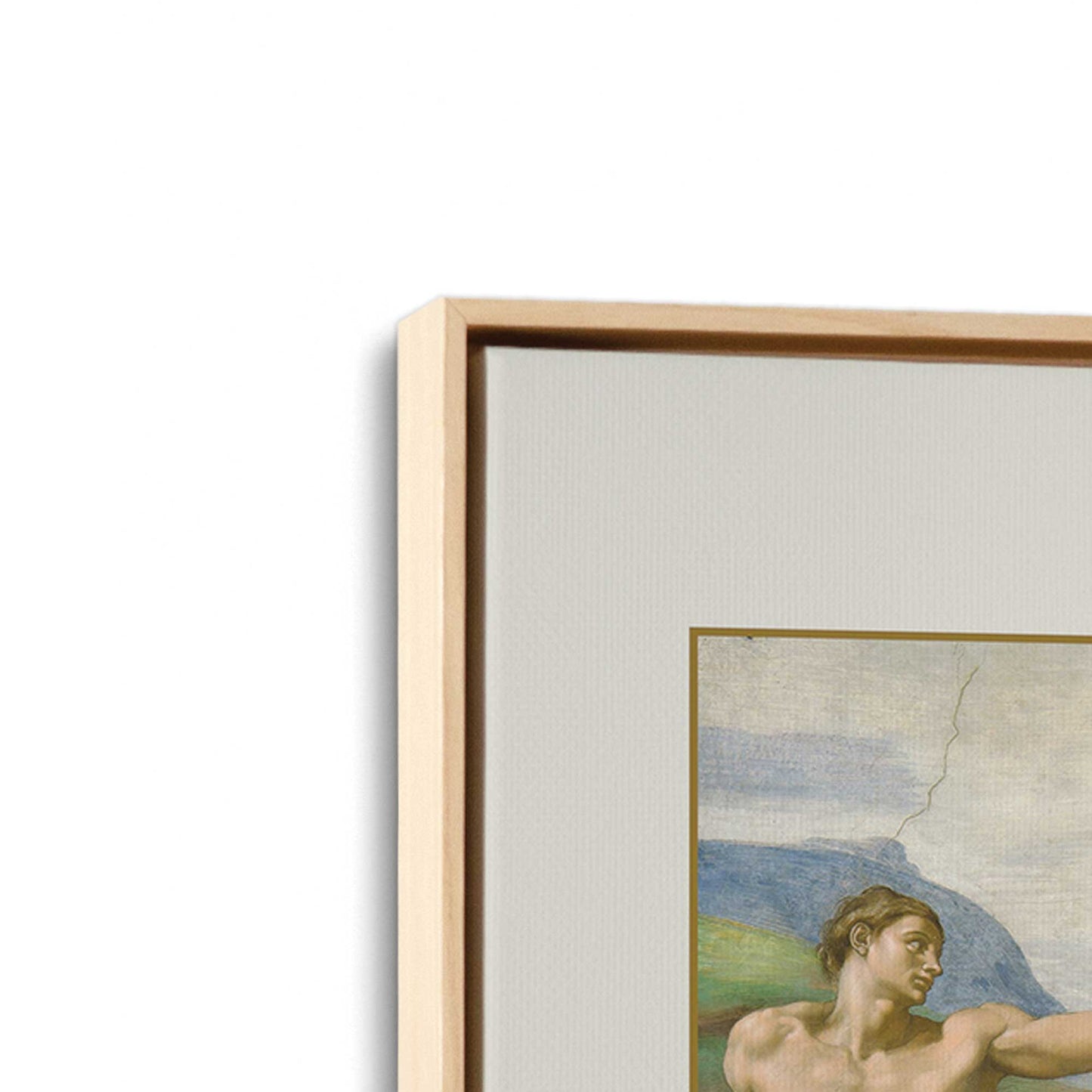 [Color:American Maple], Picture of art in a American Maple frame at an angle