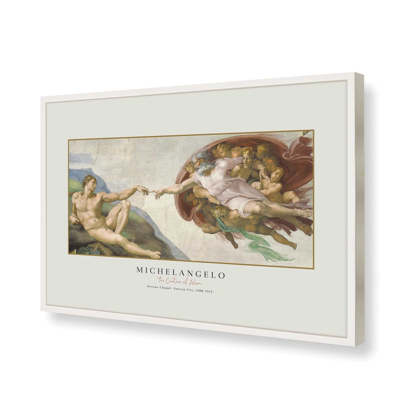 [Color:Opaque White], Picture of art in a Opaque White frame of the corner