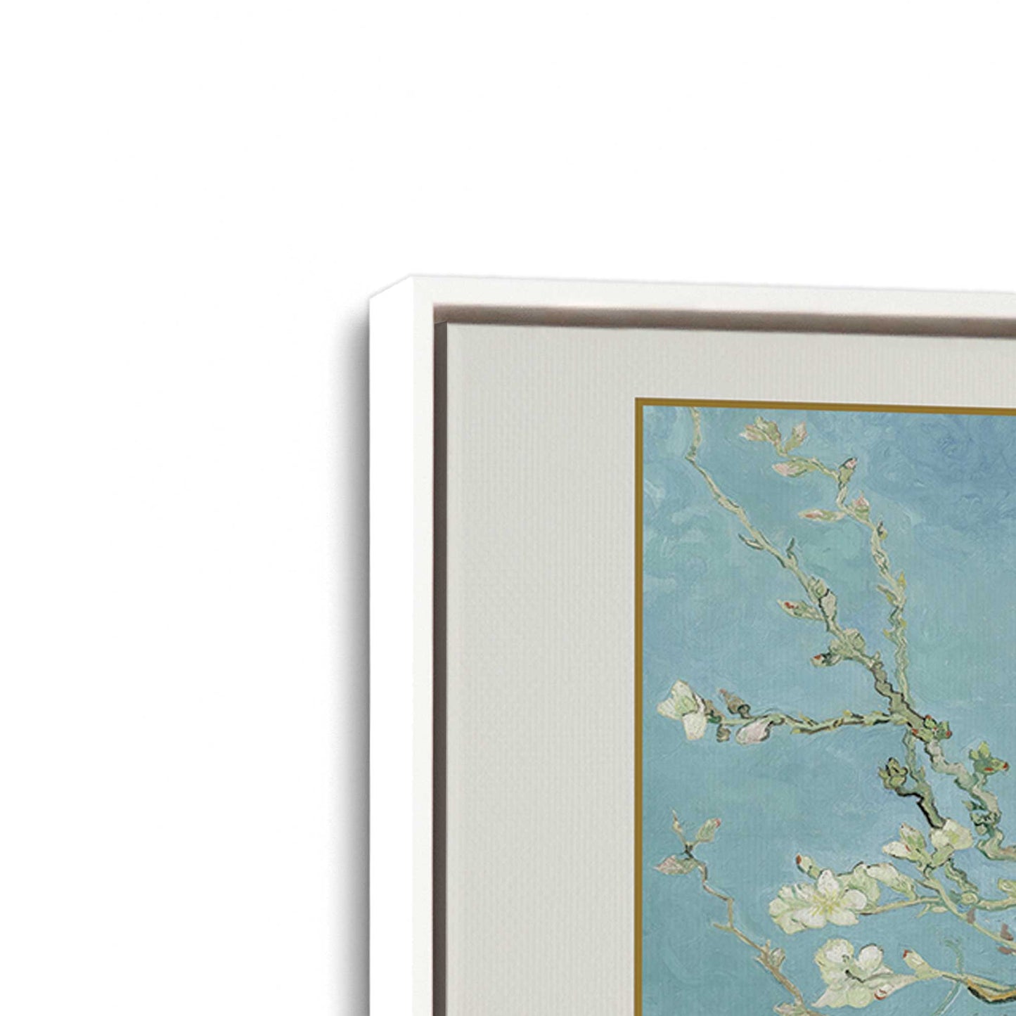 [Color:Opaque White], Picture of art in a White frame at an angle