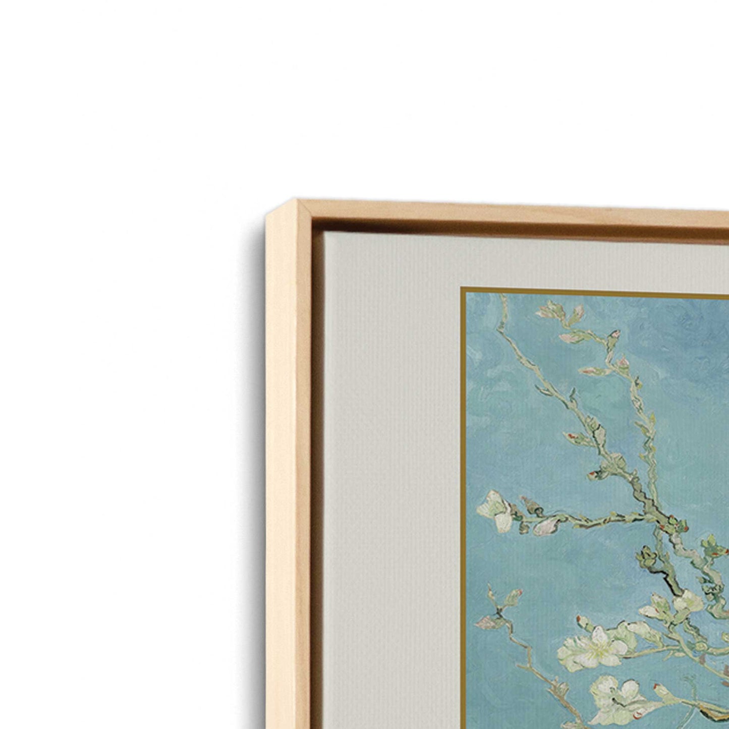 [Color:American Maple], Picture of art in a American Maple frame at an angle