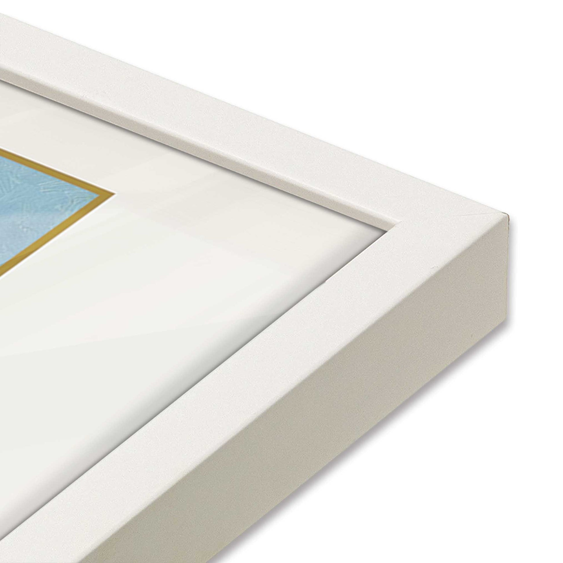 [Color:Opaque White], Picture of art in a Opaque White frame at an angle