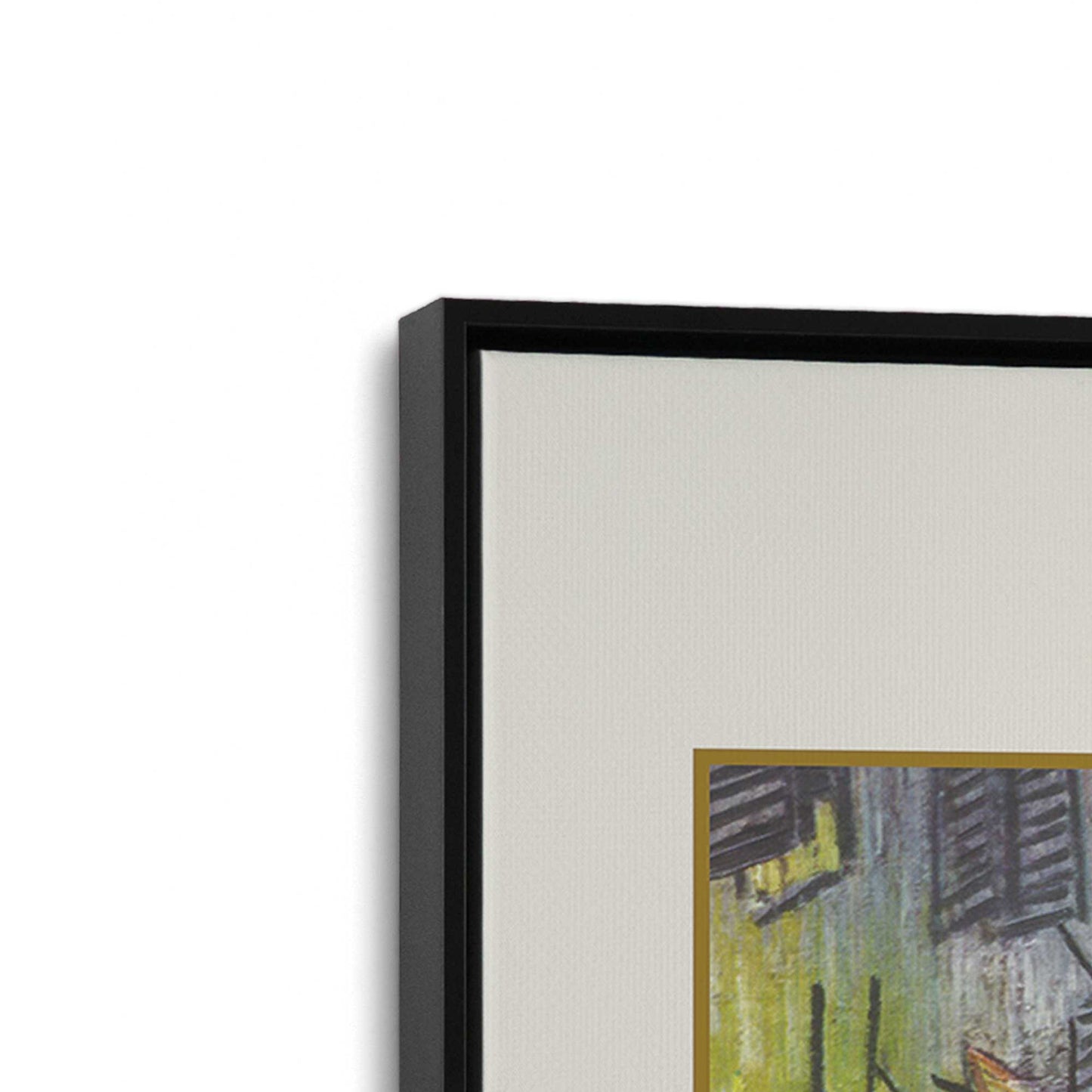 [Color:Satin Black], Picture of art in a Satin Black frame at an angle