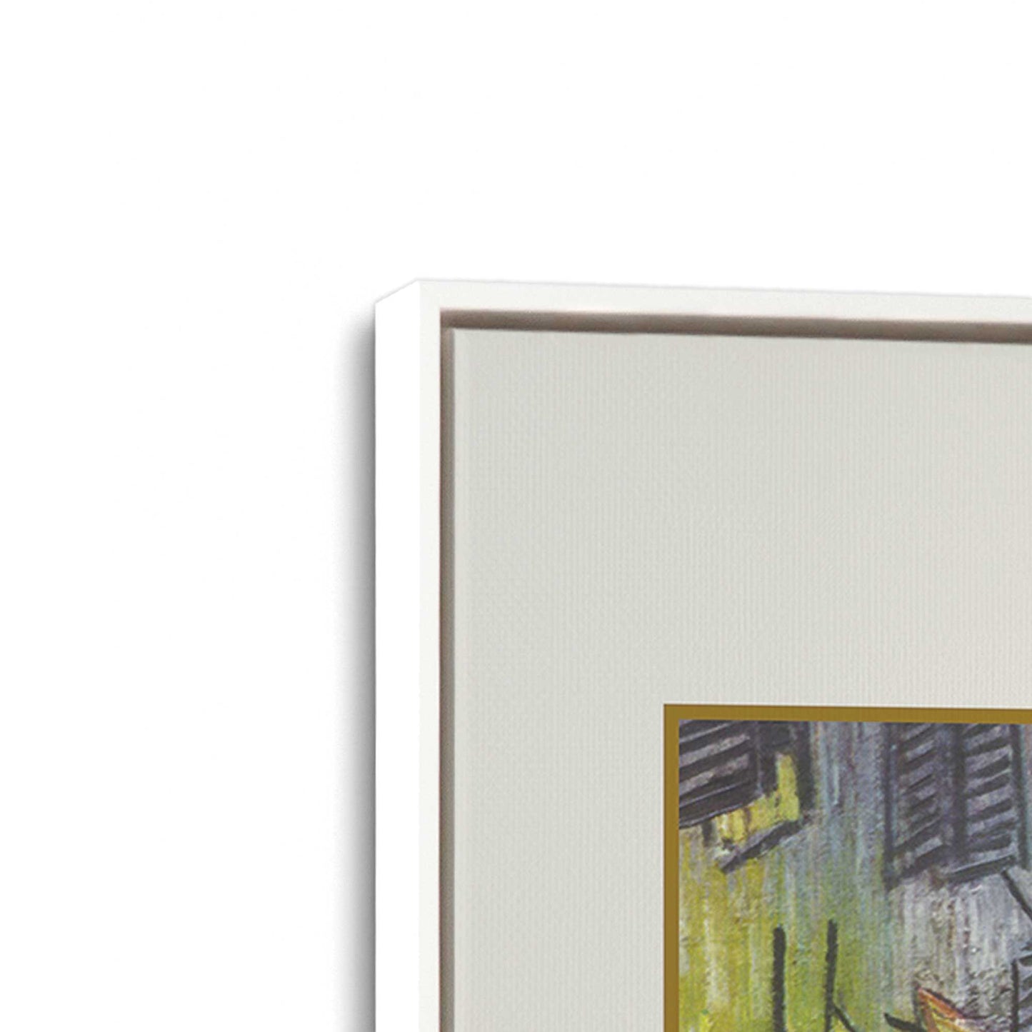 [Color:Opaque White], Picture of art in a White frame at an angle