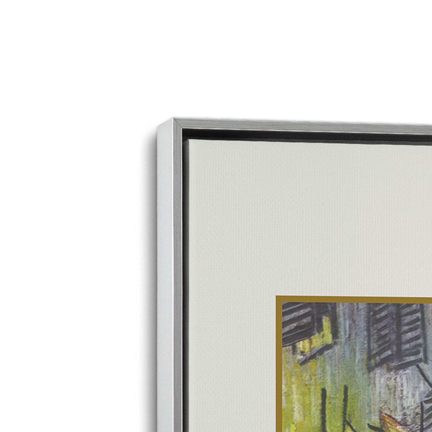 [Color:Polished Chrome], Picture of art in a Polished Chrome frame at an angle