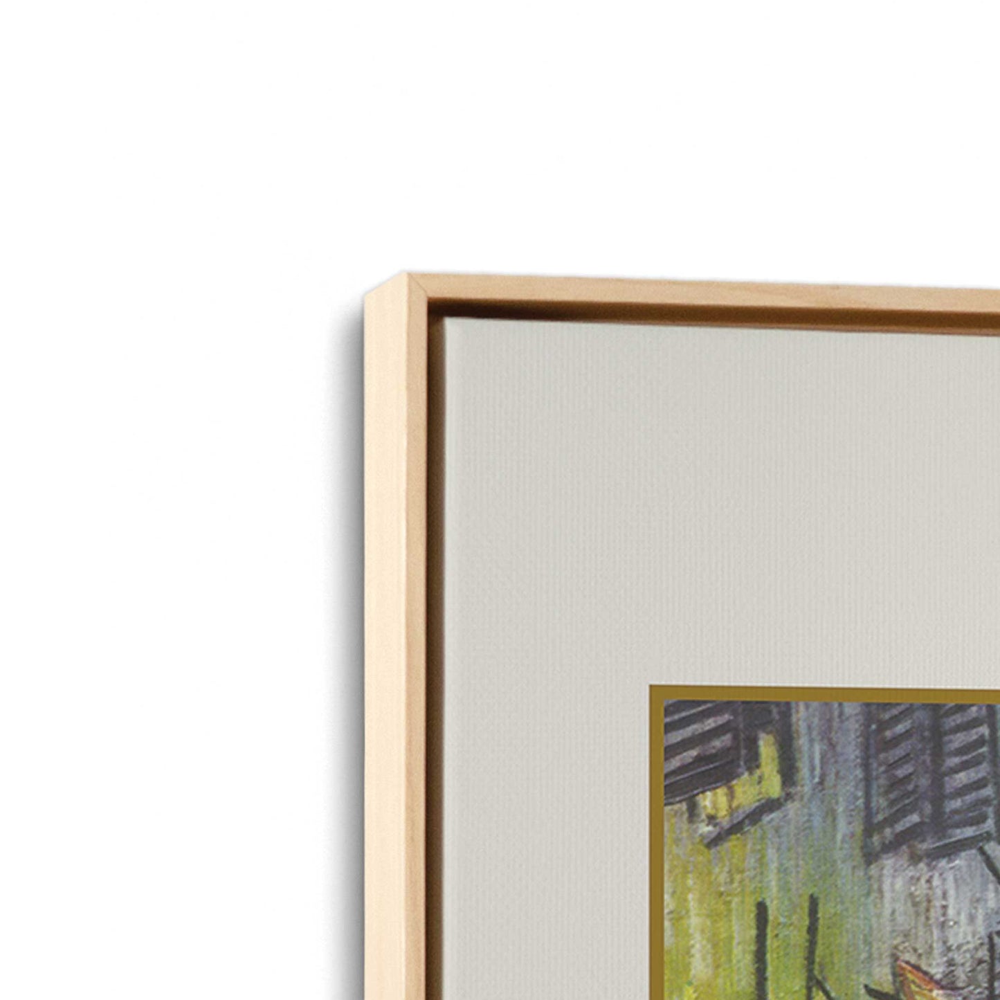 [Color:American Maple], Picture of art in a American Maple frame at an angle