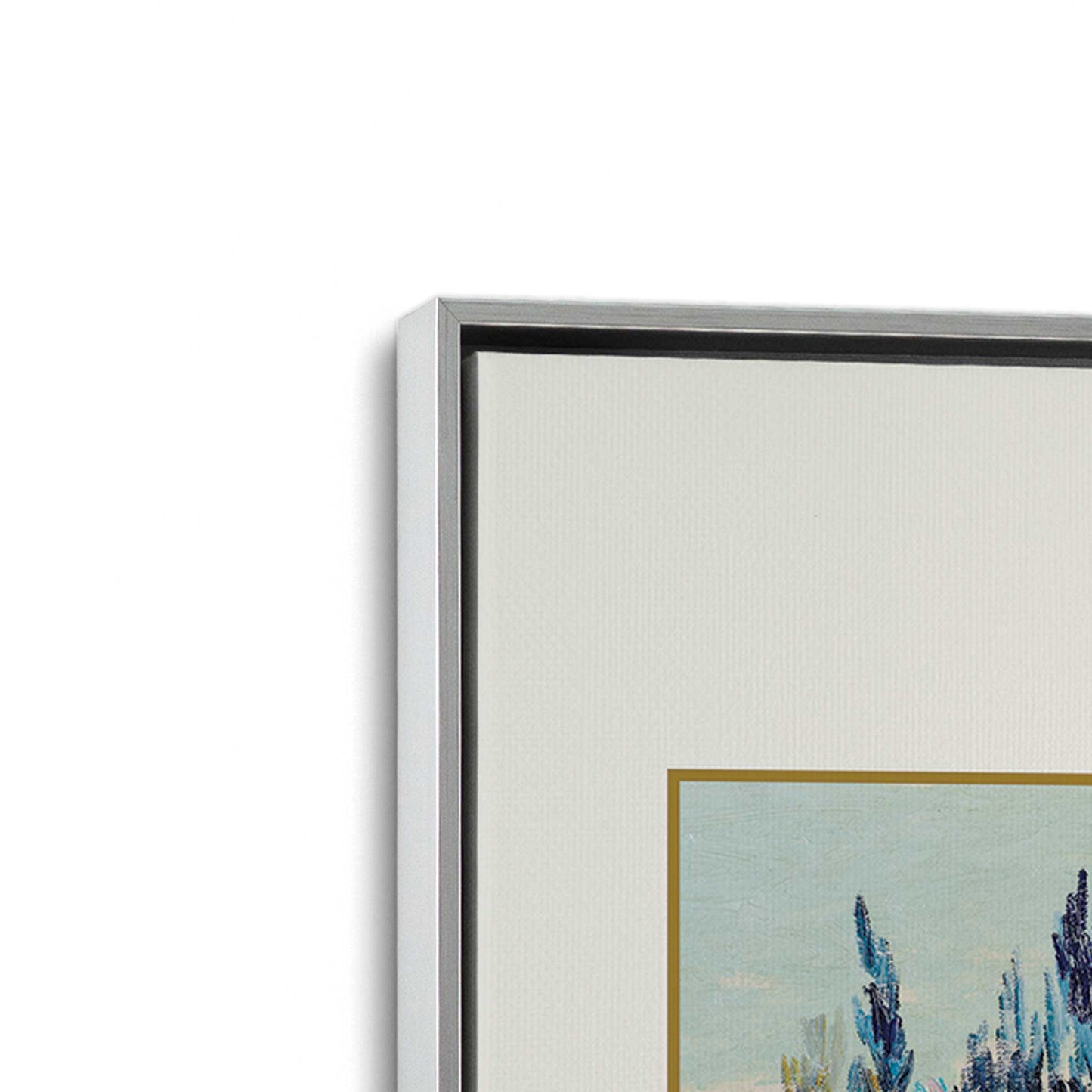 [Color:Polished Chrome], Picture of art in a Polished Chrome frame at an angle