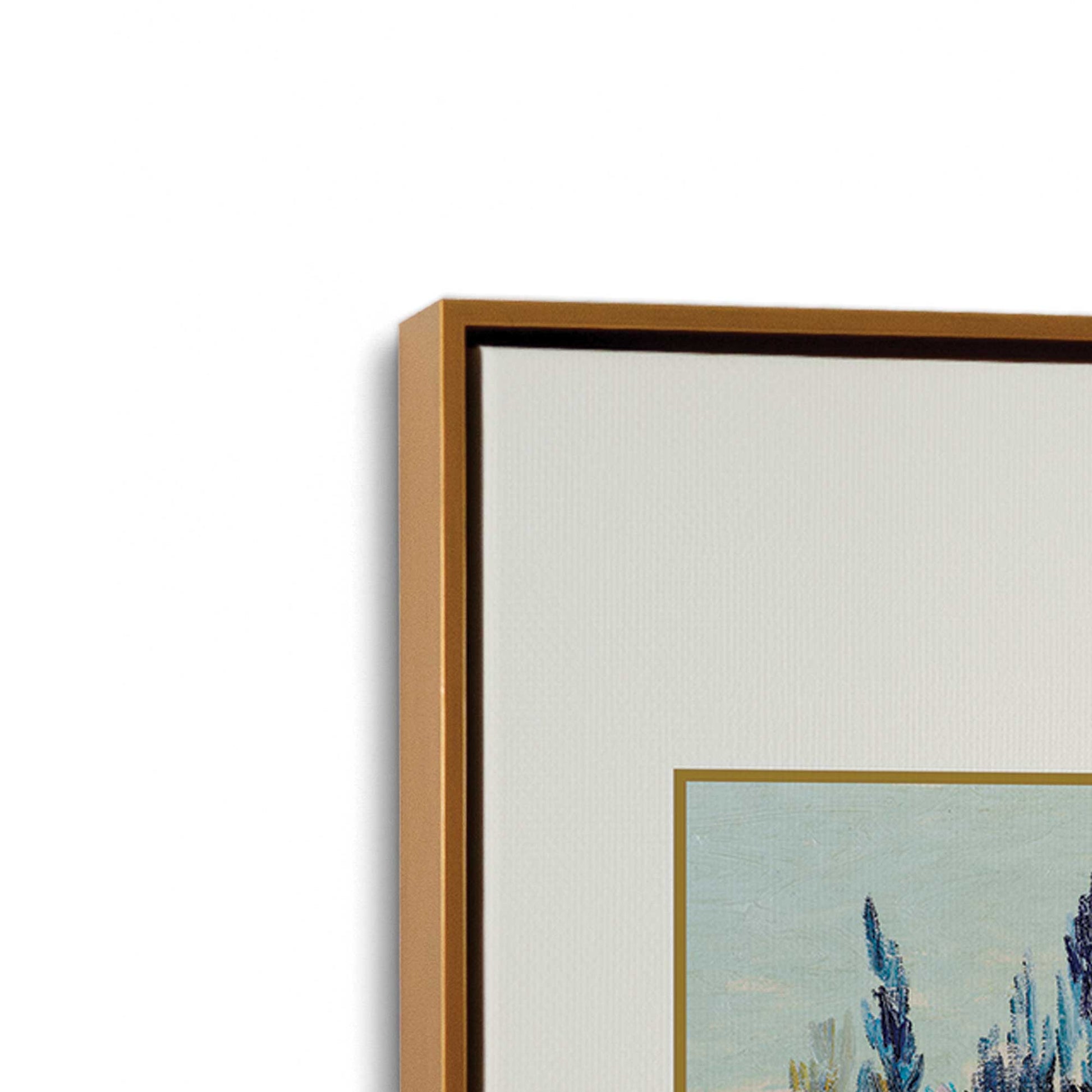 [Color:Polished Gold], Picture of art in a Polished Gold frame at an angle