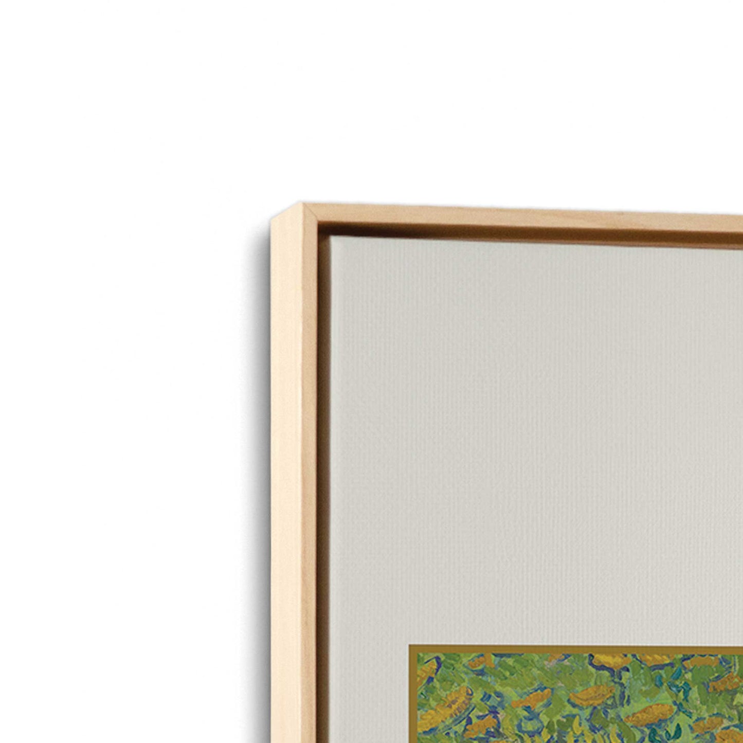 [Color:American Maple], Picture of art in a American Maple frame at an angle