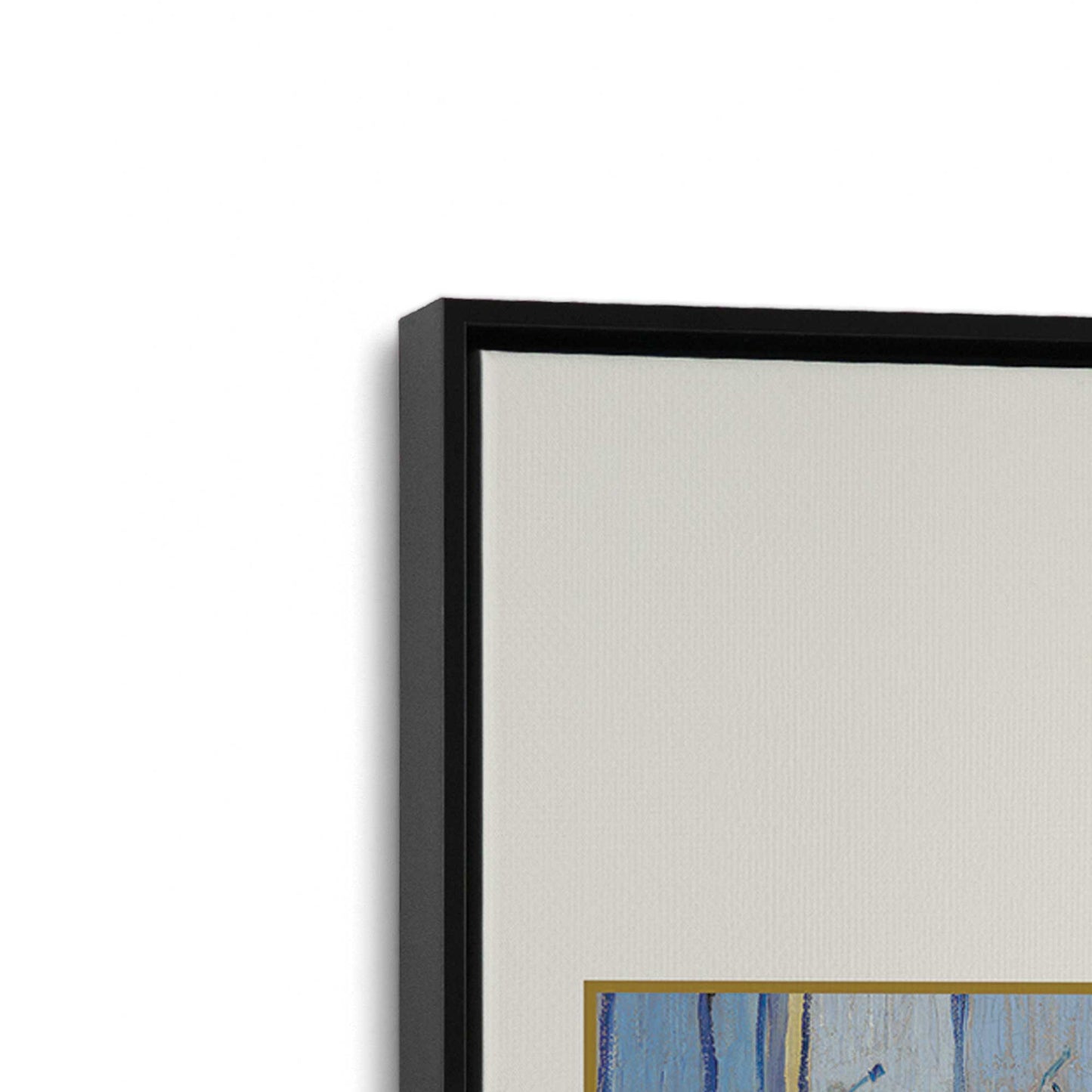 [Color:Satin Black], Picture of art in a Satin Black frame at an angle