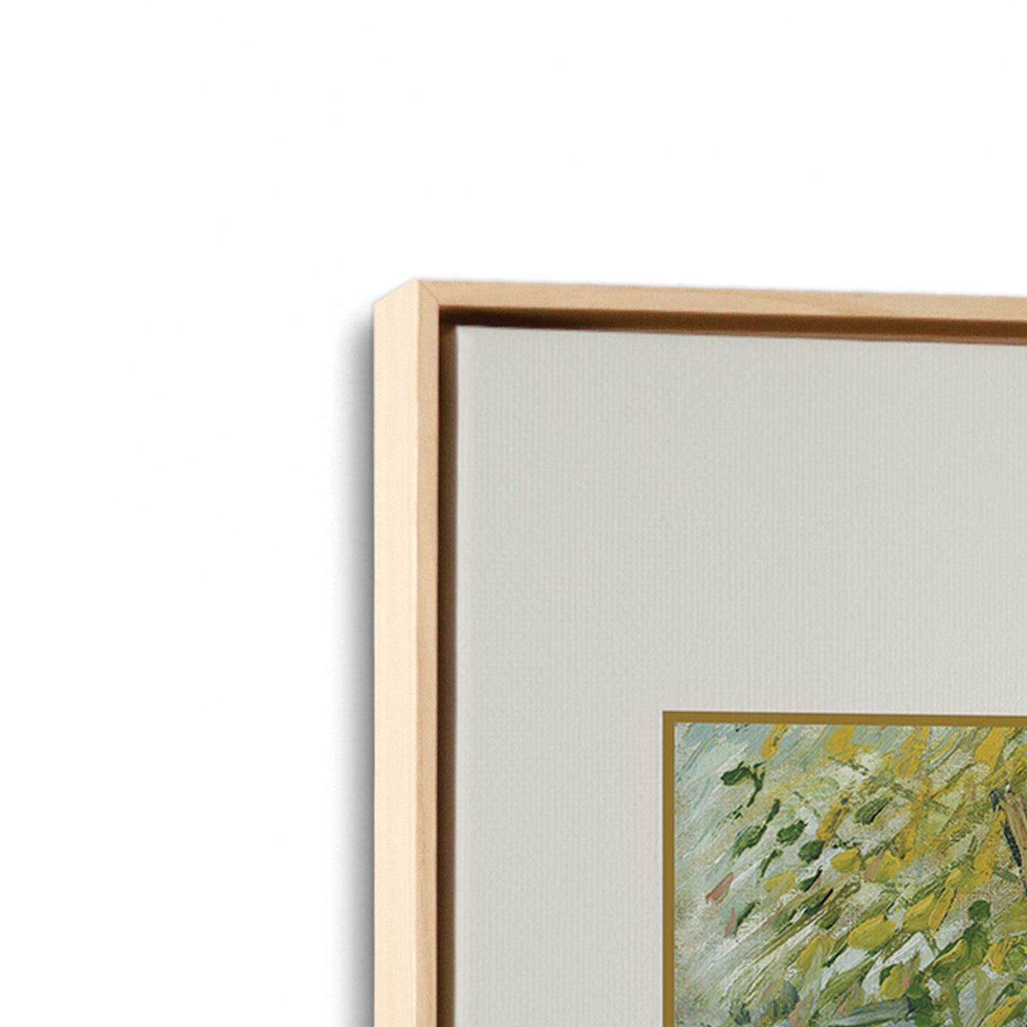 [Color:American Maple], Picture of art in a American Maple frame at an angle