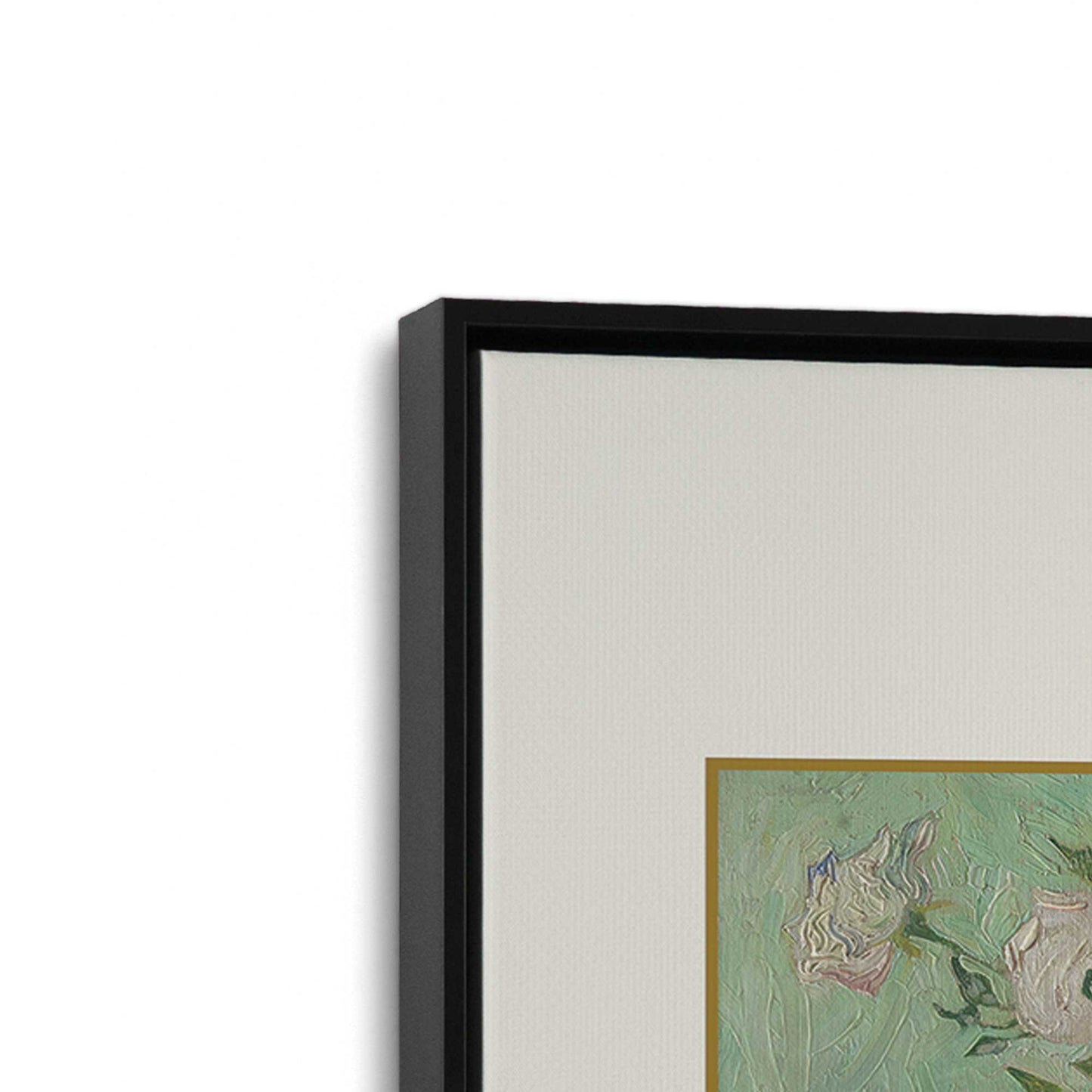 [Color:Satin Black], Picture of art in a Satin Black frame at an angle