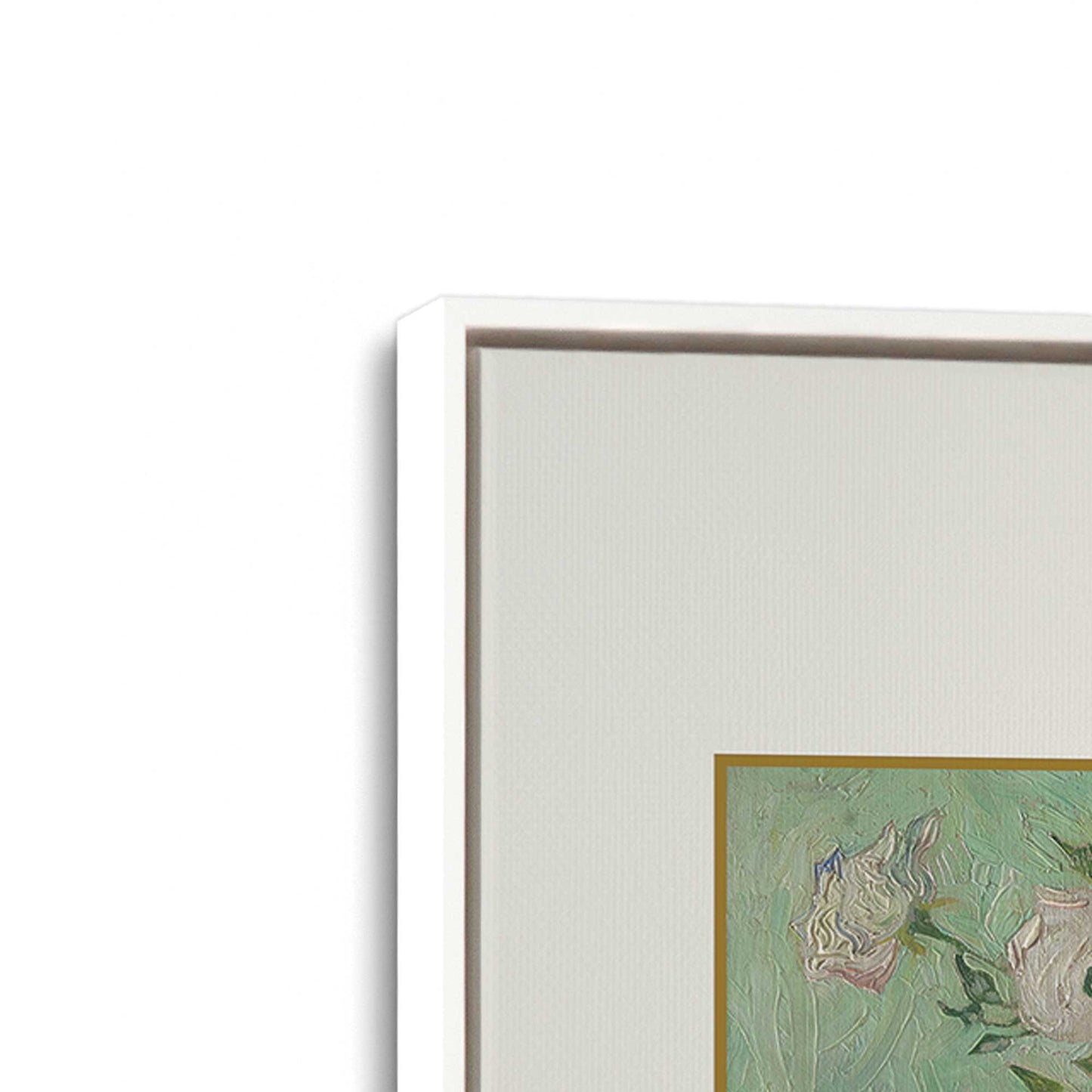 [Color:Opaque White], Picture of art in a White frame at an angle