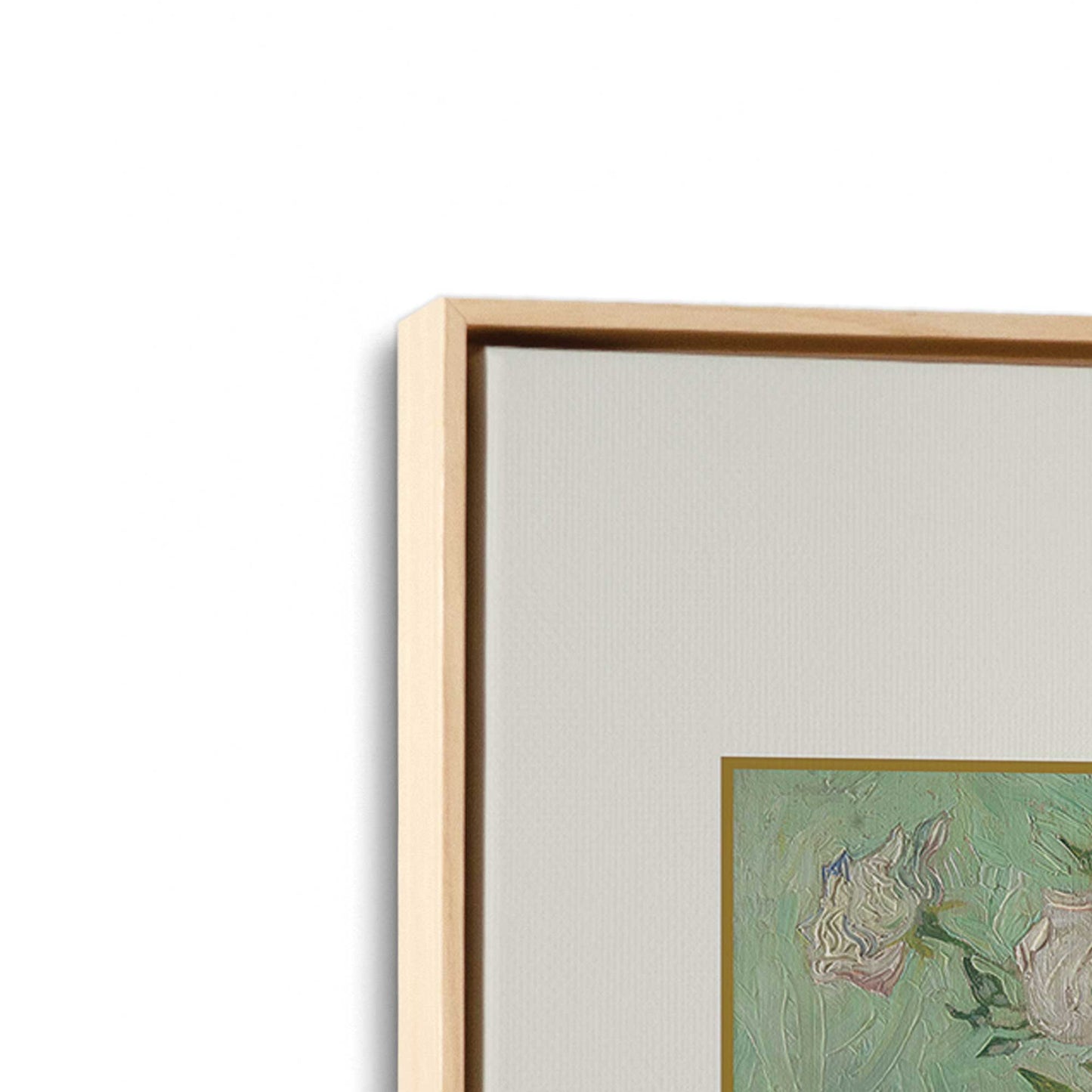 [Color:American Maple], Picture of art in a American Maple frame at an angle