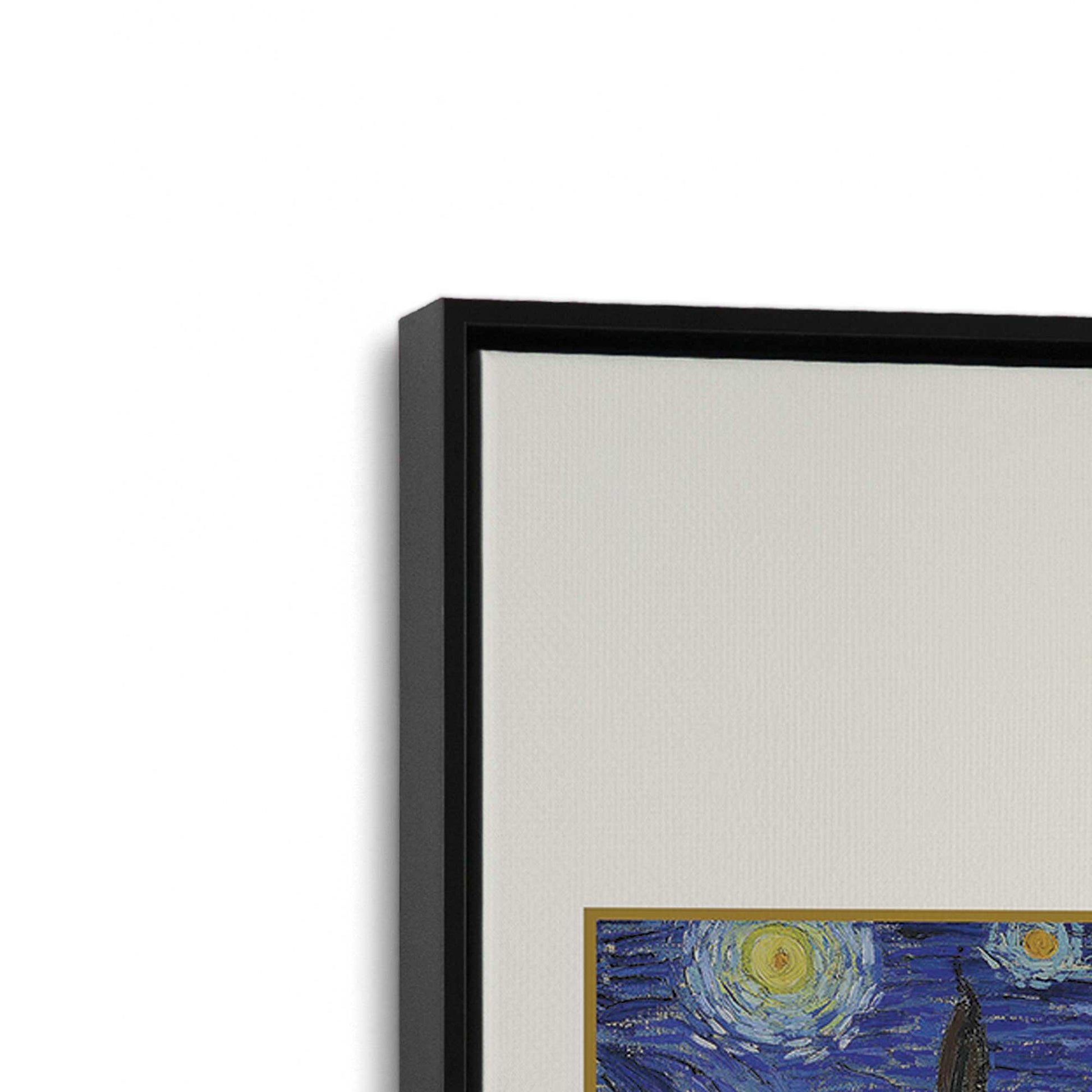 [Color:Satin Black], Picture of art in a Satin Black frame at an angle