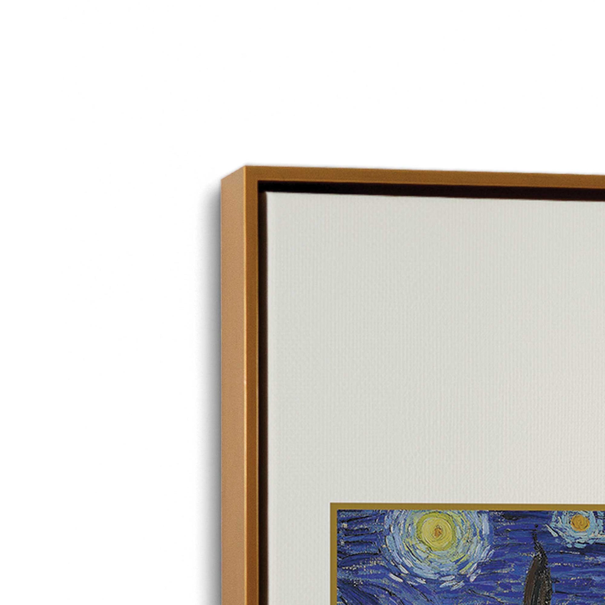 [Color:Polished Gold], Picture of art in a Polished Gold frame at an angle