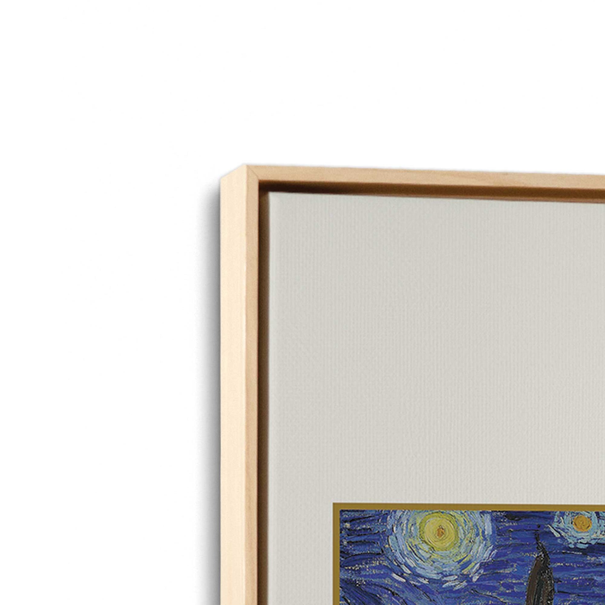 [Color:American Maple], Picture of art in a American Maple frame at an angle