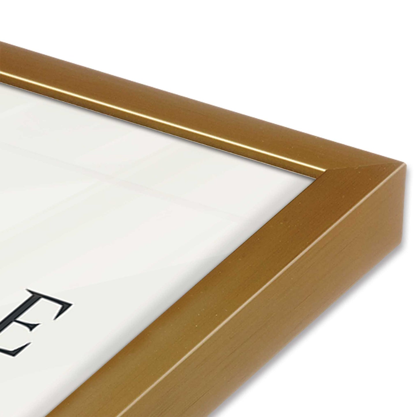 [Color:Polished Gold], Picture of art in a Polished Gold frame at an angle