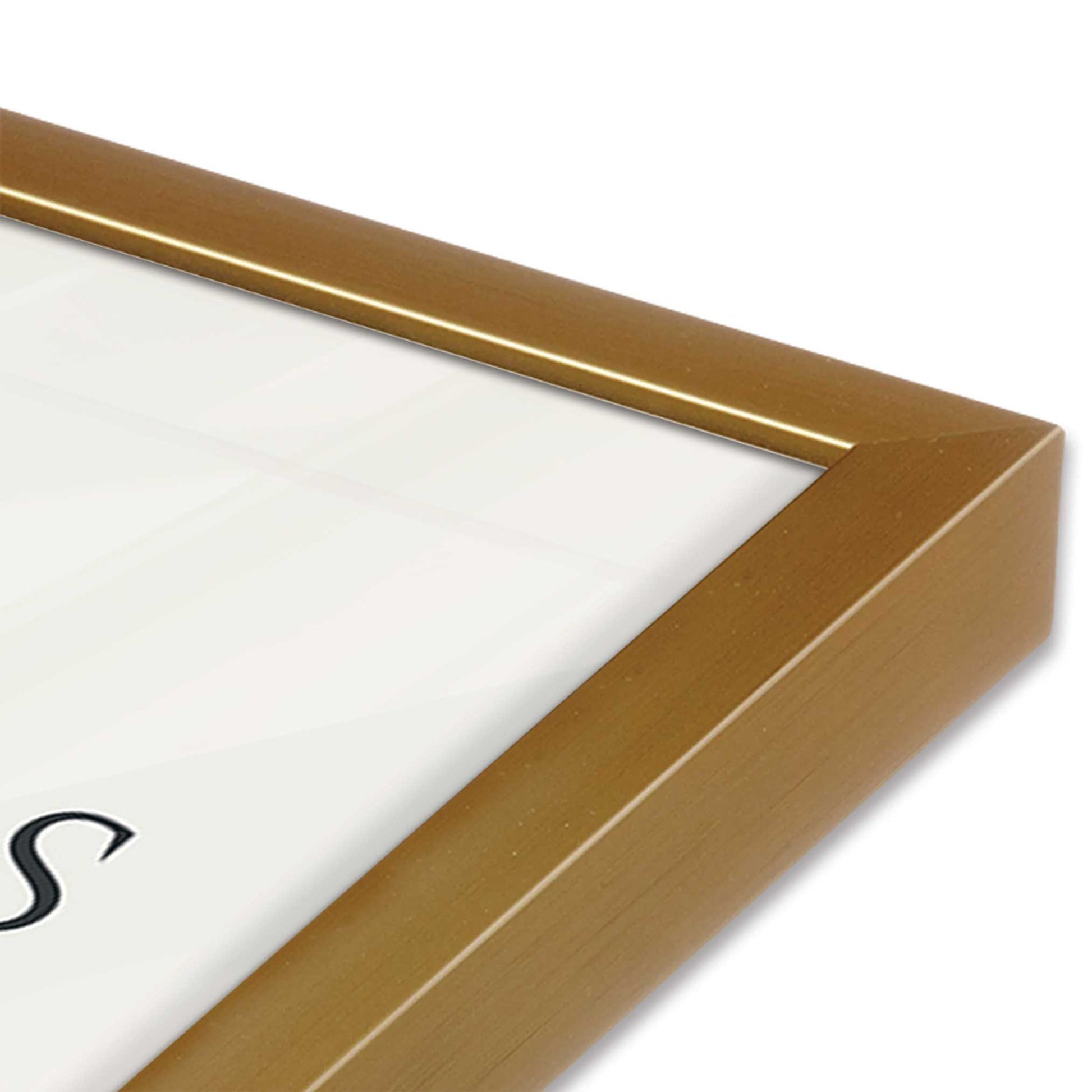 [Color:Polished Gold], Picture of art in a Polished Gold frame at an angle