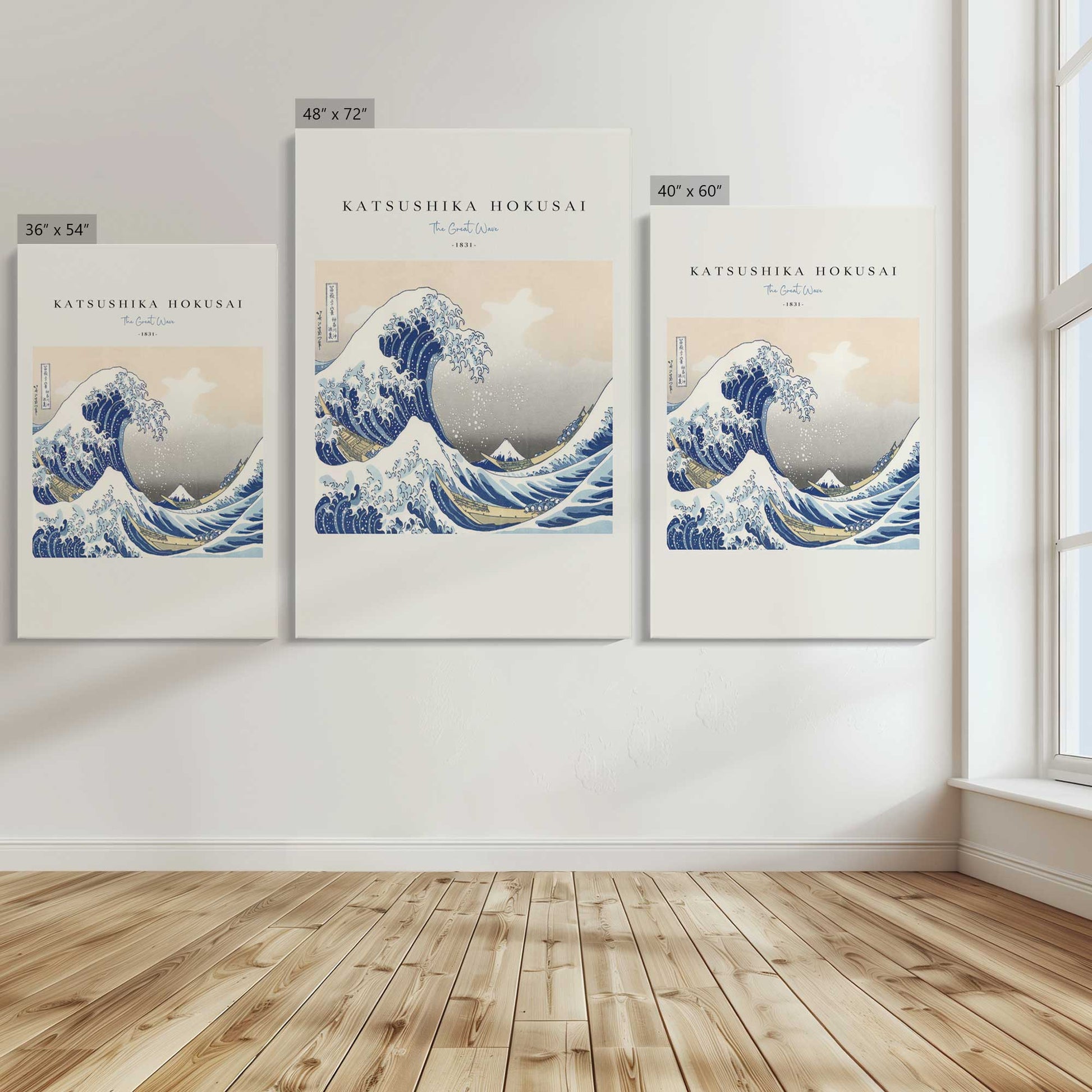 [Color:Stretched Canvas], Image showing the size comparisons