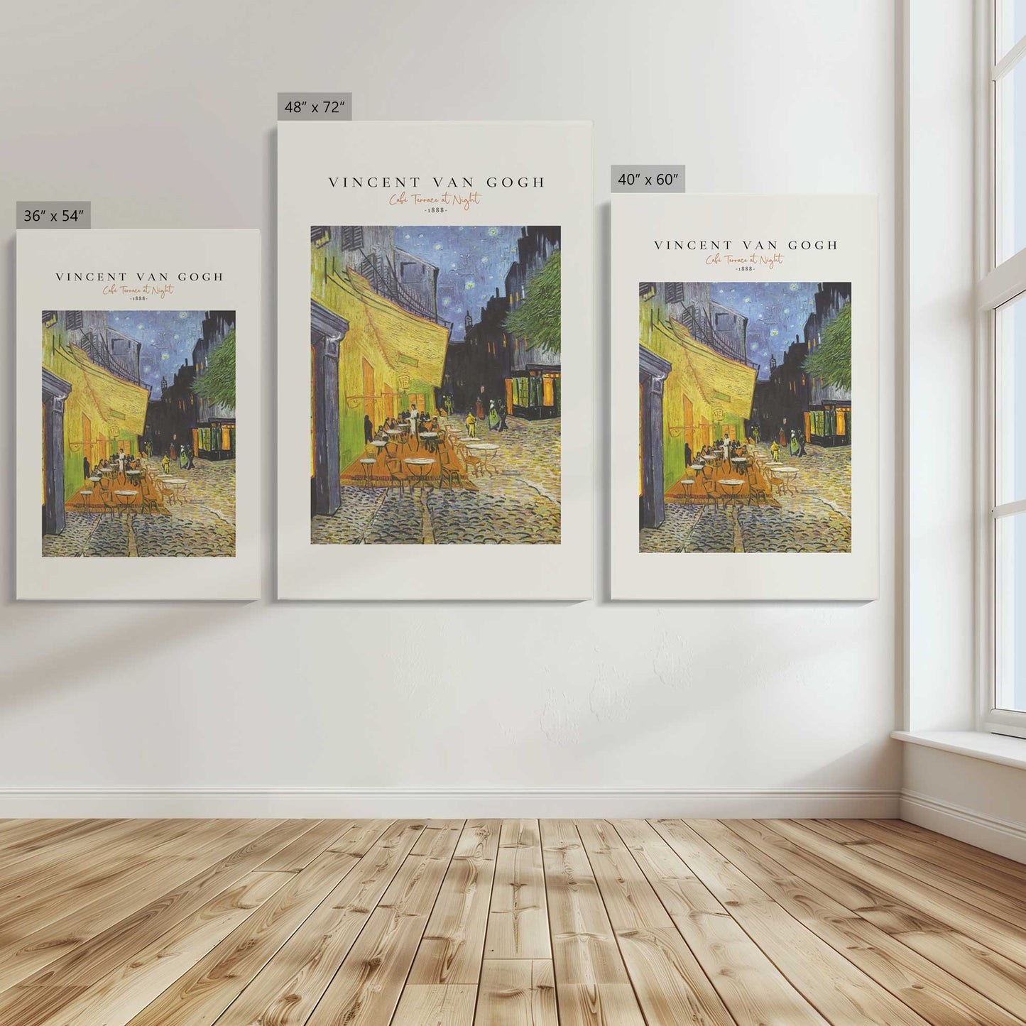 [Color:Stretched Canvas], Image showing the size comparisons