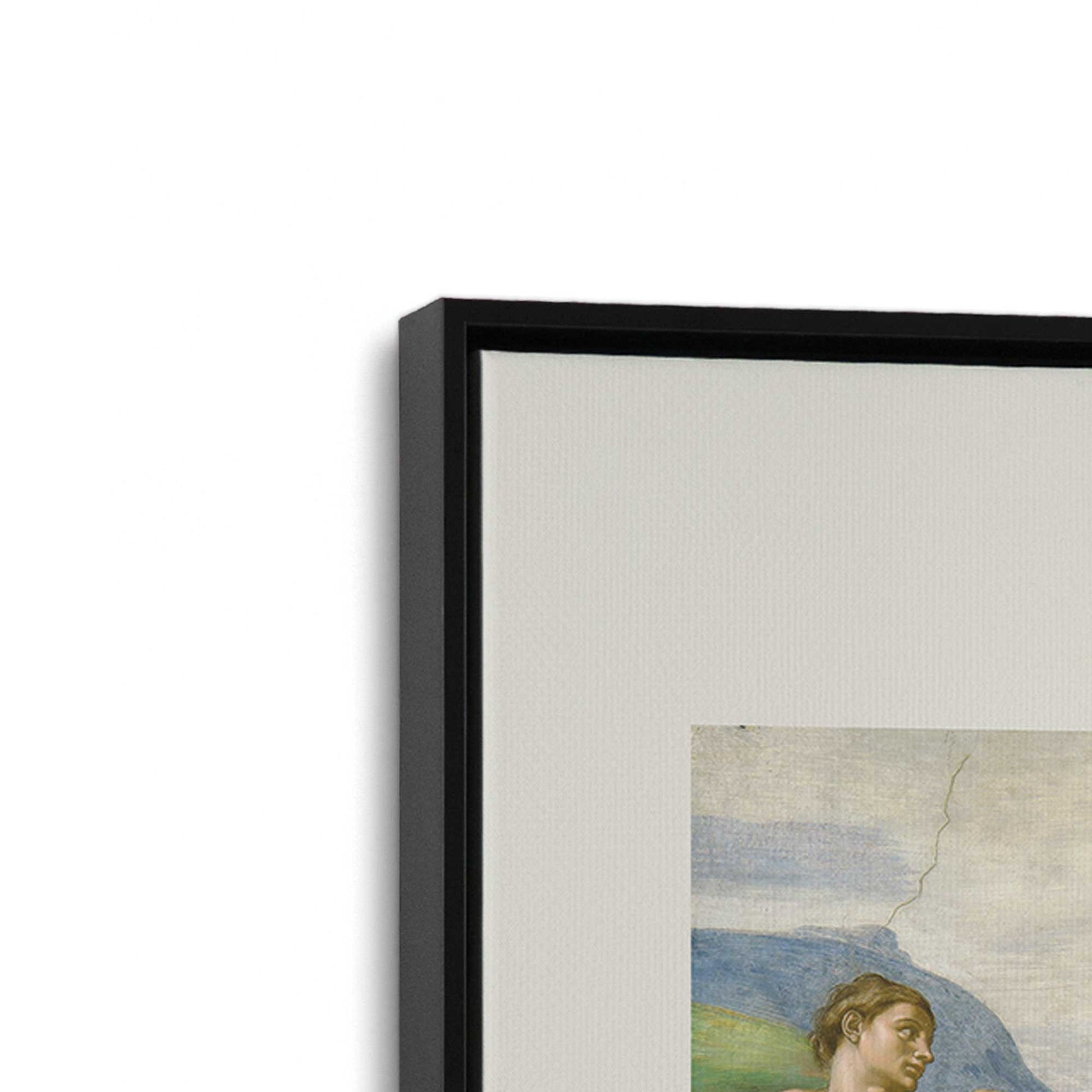 [Color:Satin Black], Picture of art in a Satin Black frame at an angle