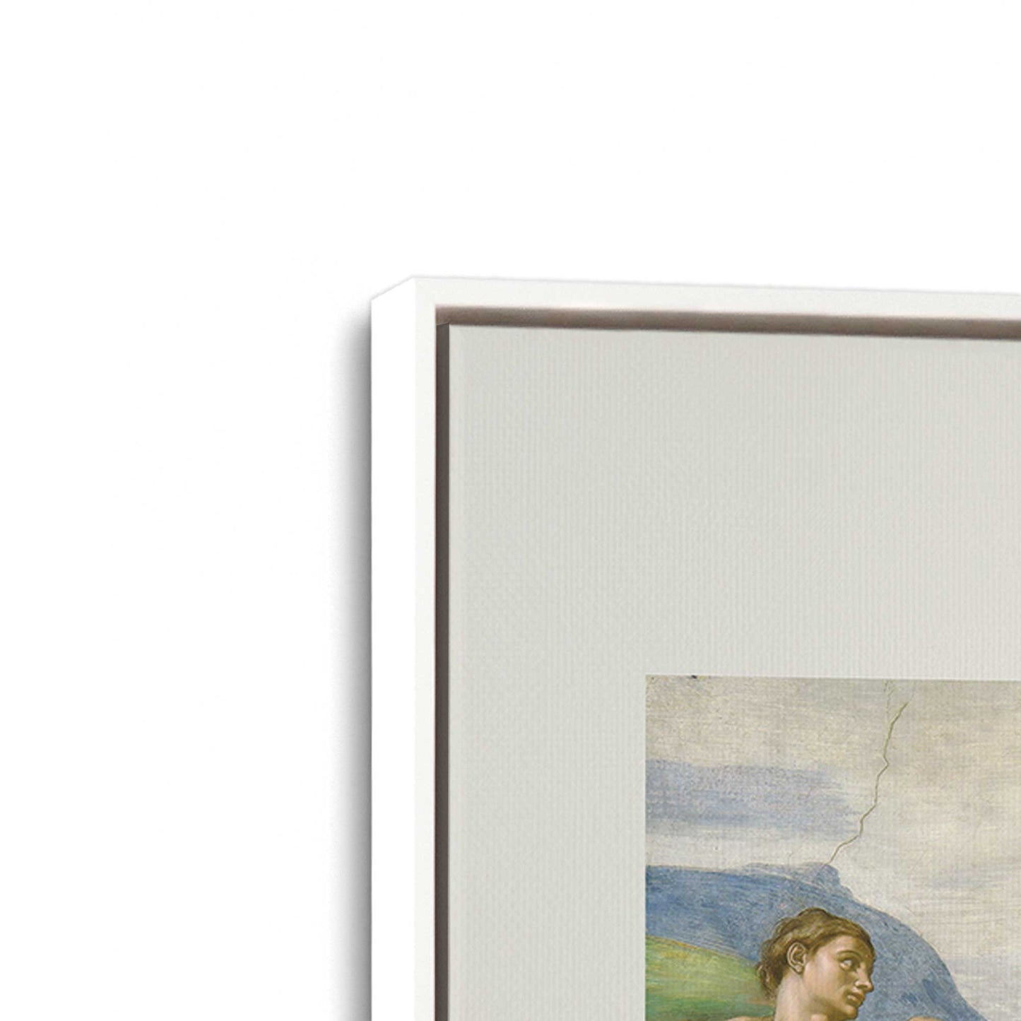 [Color:Opaque White], Picture of art in a White frame at an angle