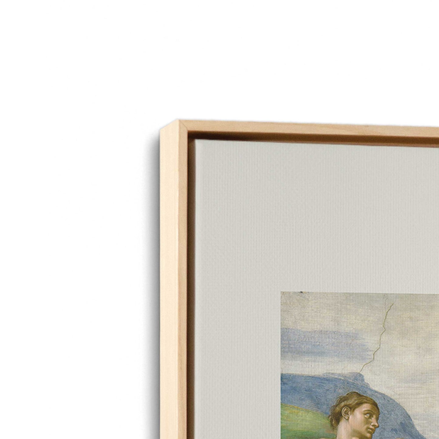 [Color:American Maple], Picture of art in a American Maple frame at an angle