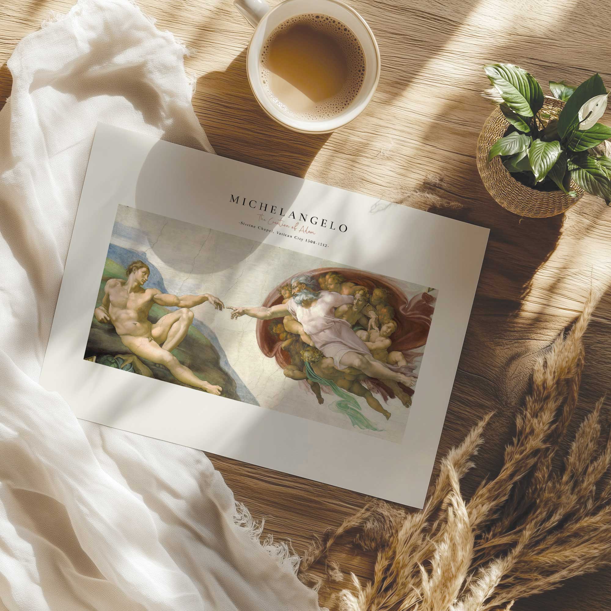 The Creation of Adam by Michelangelo v2 Print – Frametolia.