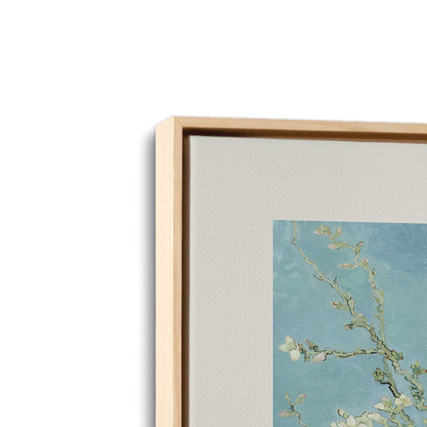 [Color:American Maple], Picture of art in a American Maple frame at an angle