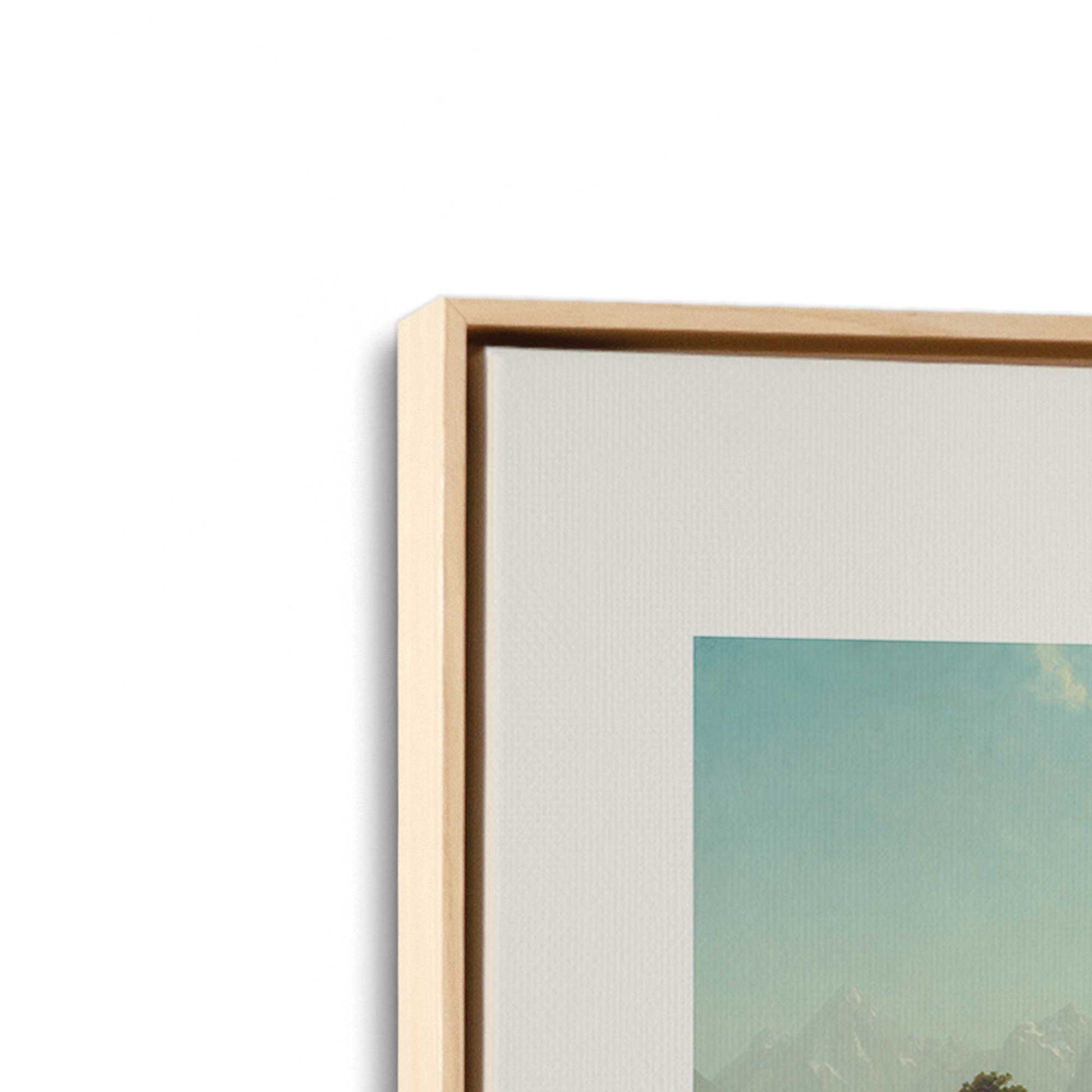 [Color:American Maple], Picture of art in a American Maple frame at an angle