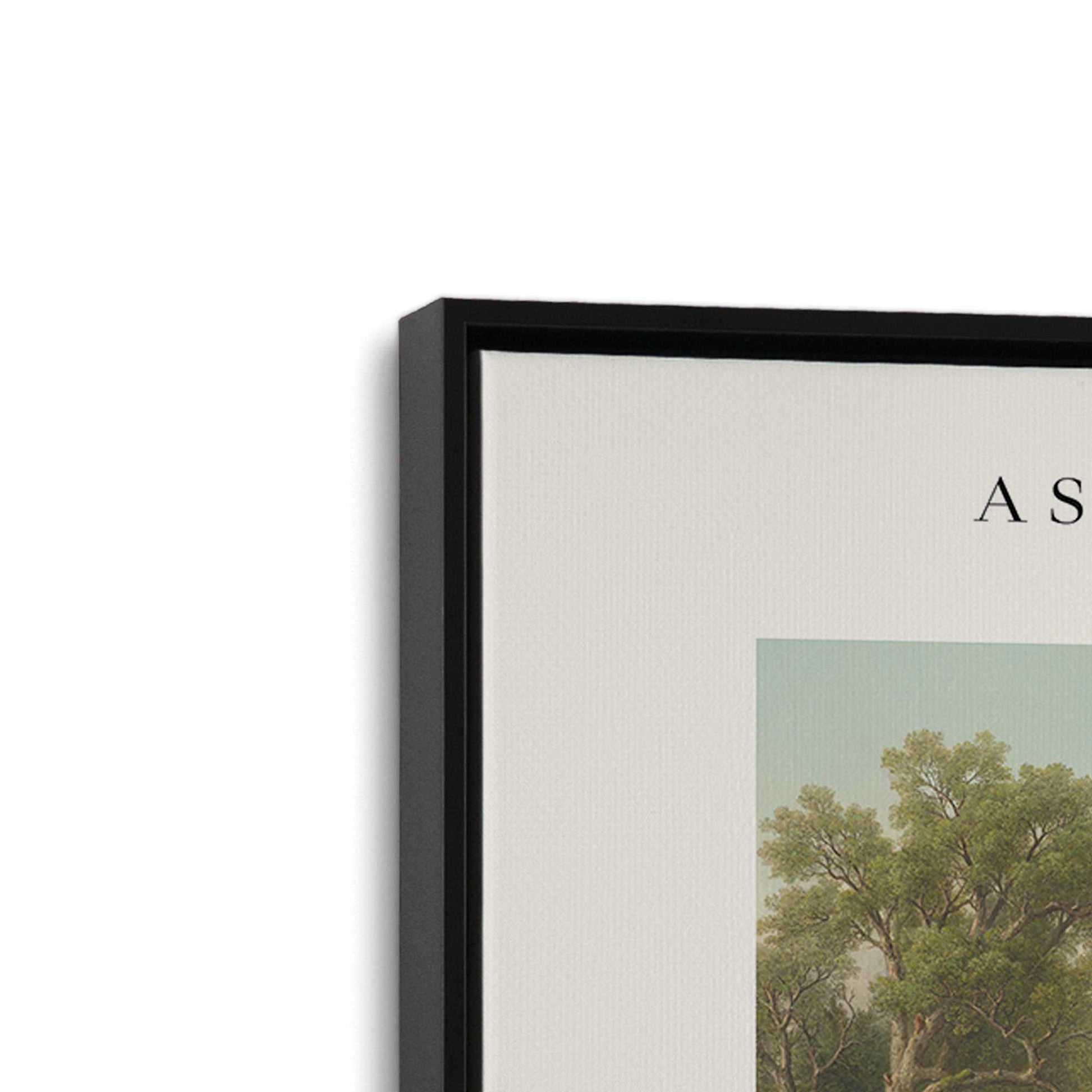 [Color:Satin Black], Picture of art in a Satin Black frame at an angle