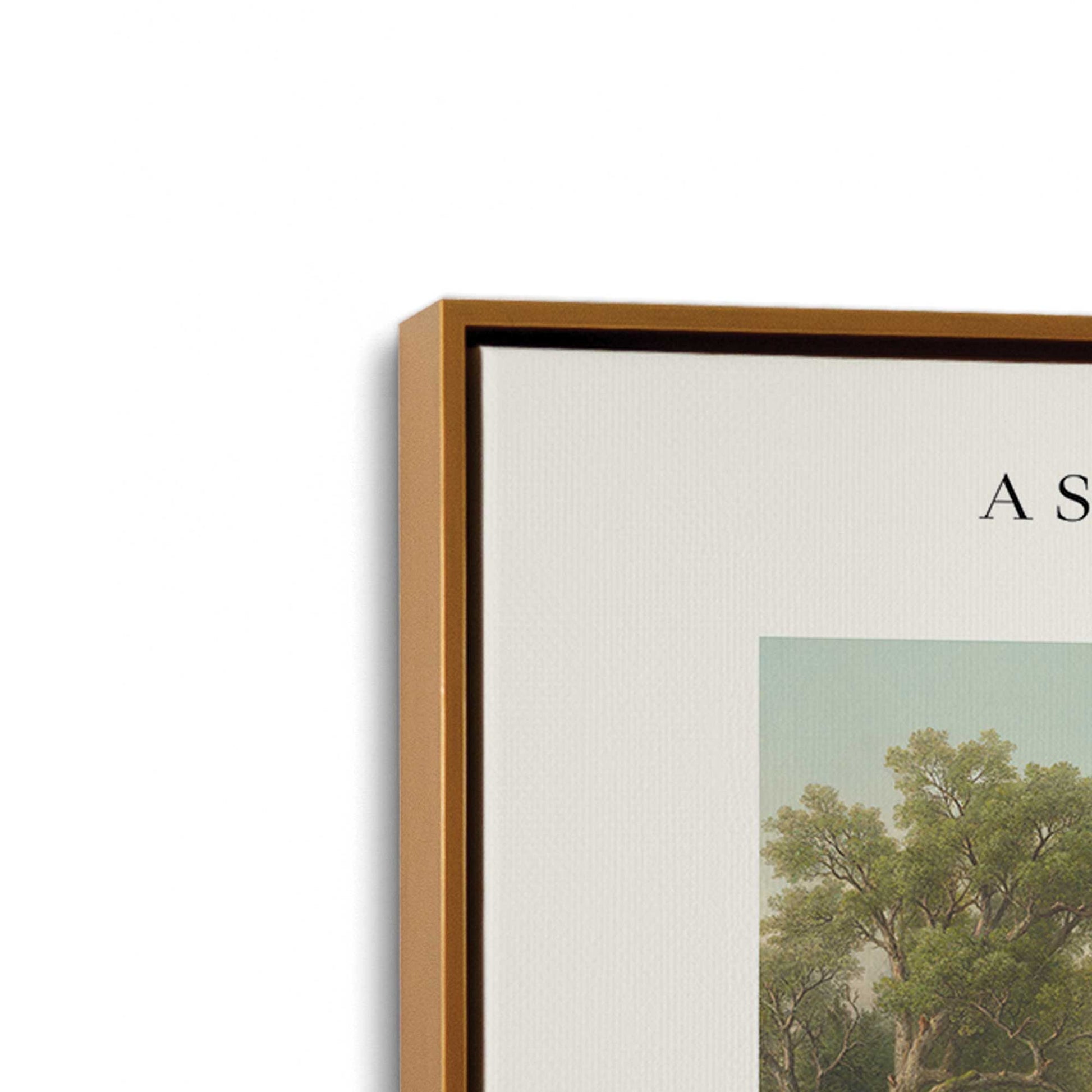 [Color:Polished Gold], Picture of art in a Polished Gold frame at an angle