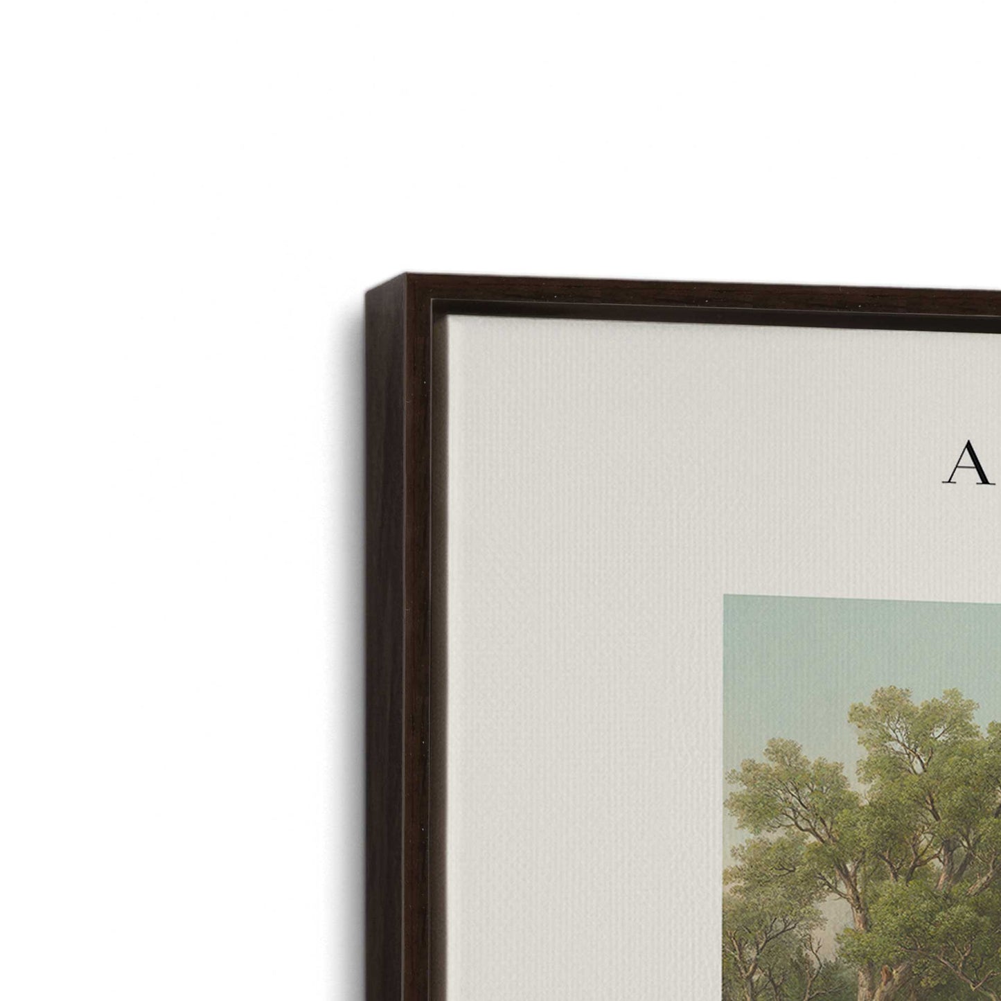 [Color:Espresso], Picture of art in a Espresso frame at an angle